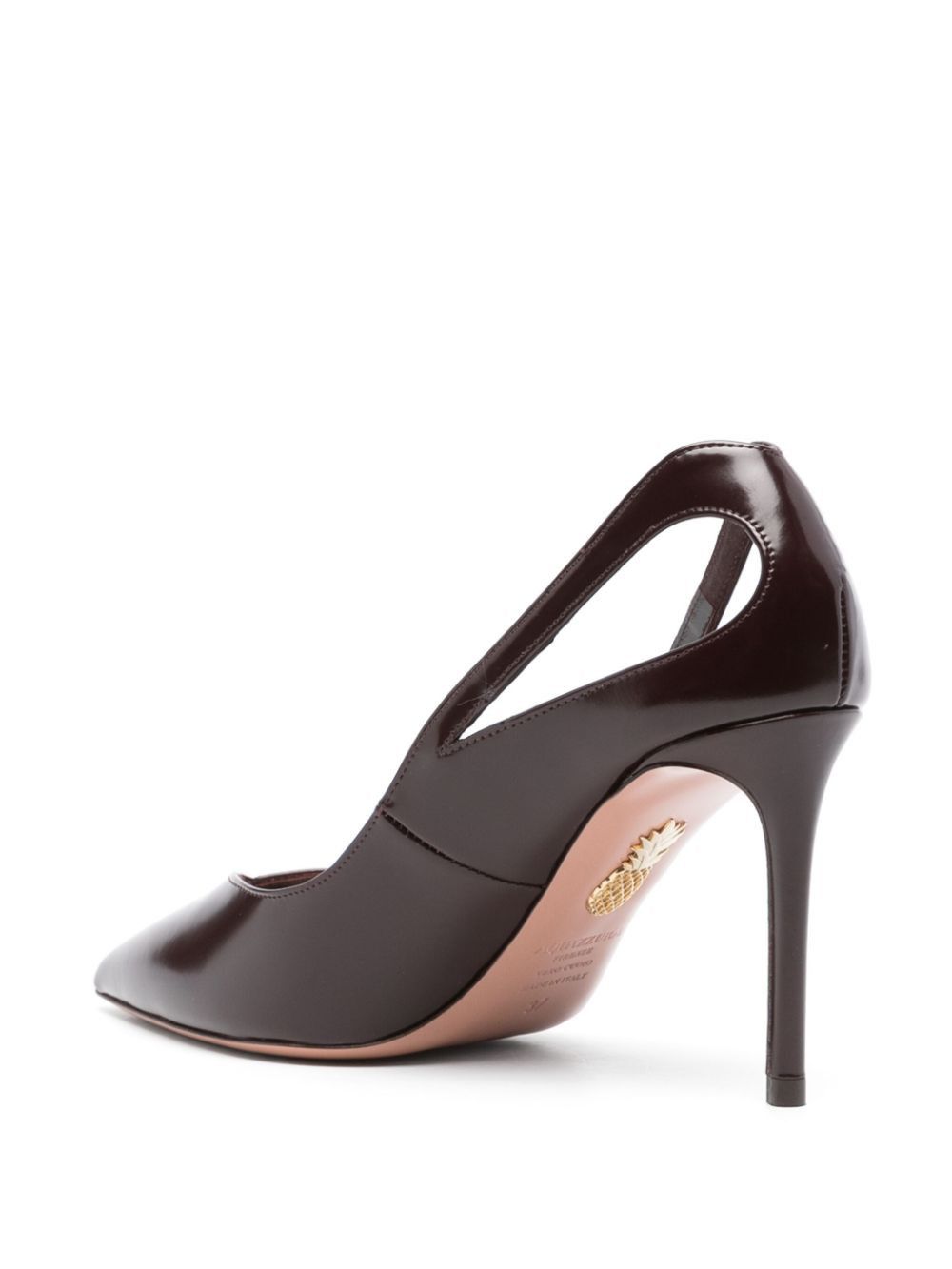 Aquazzura o1s22i1n0125 Leather Pumps in Dark Purple Size US 9 / IT 39 - 3 Thumbnail