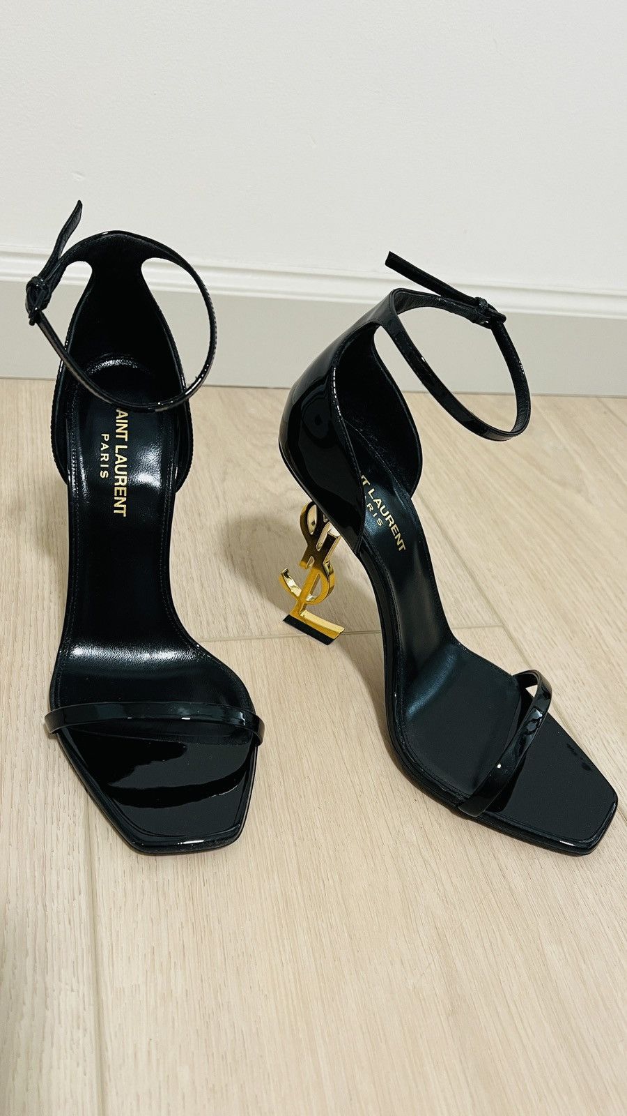 Yves Saint Laurent SAINT LAURENT Opyum embellished patent-leather sandals 38.5 Size US 8.5 / IT 38.5 - 13 Thumbnail