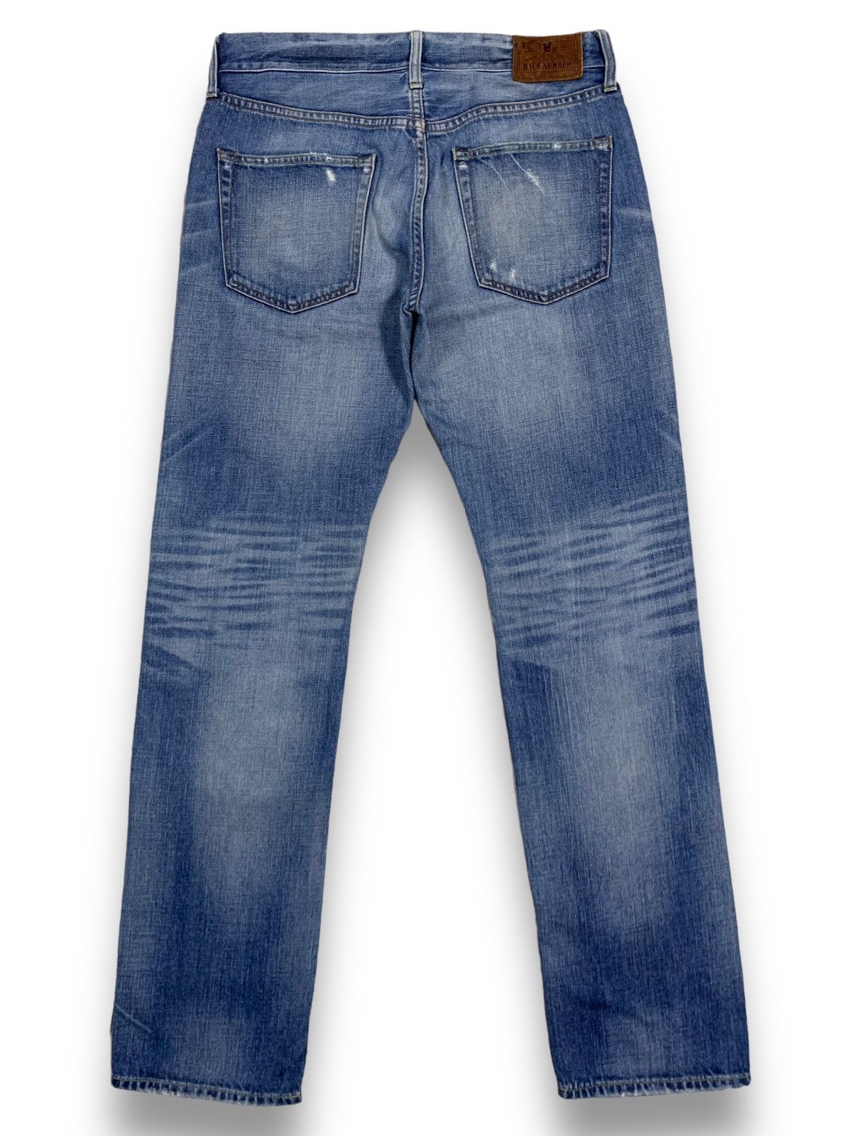 Japanese Brand Vintage Back Number Whiskers Straight Leg Distressed Jeans Size US 32 / EU 48 - 2 Thumbnail