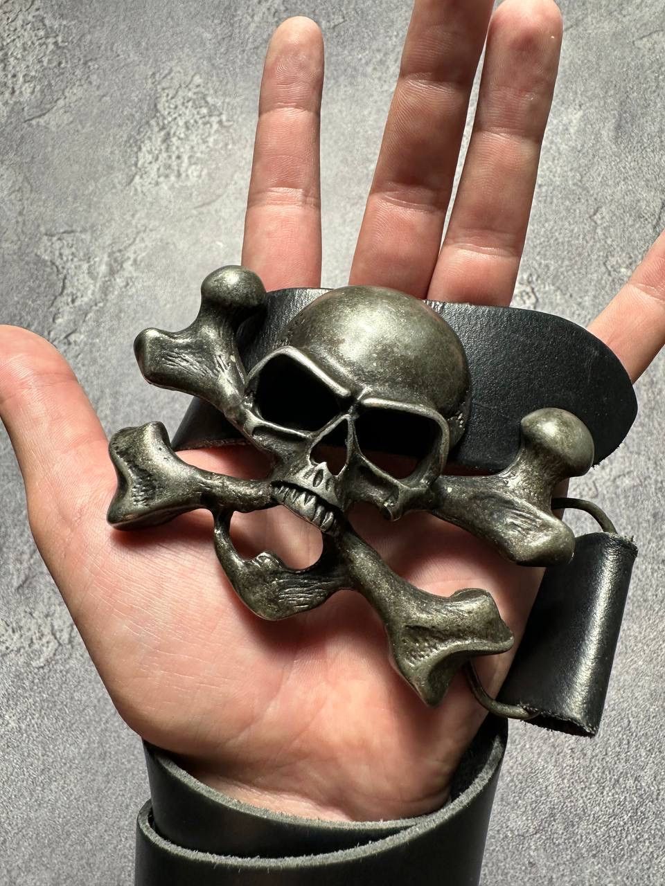Vintage CRAZY SKULL ☠️ BELT LEATHER Size ONE SIZE - 3 Thumbnail