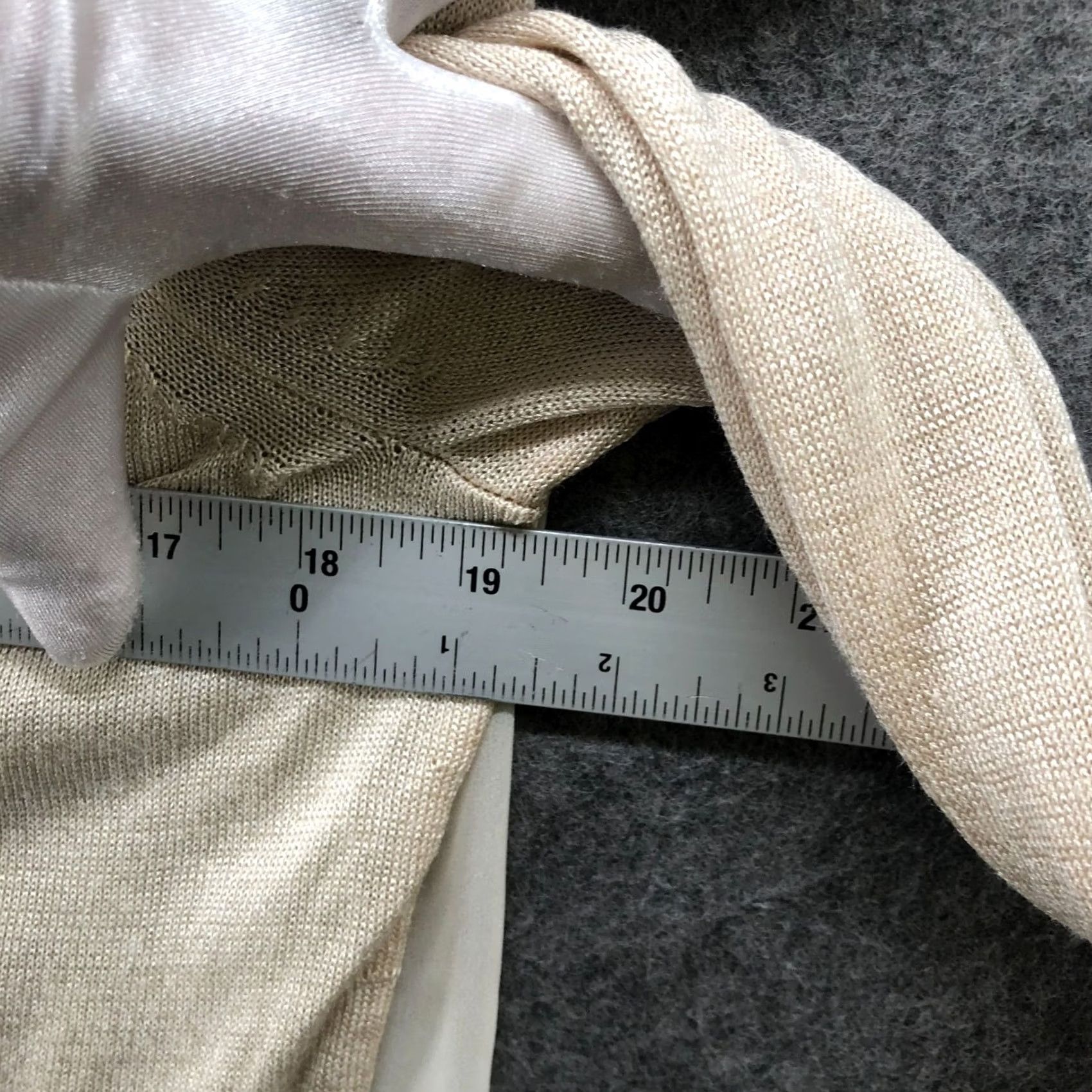 NIC+ZOE Nic+Zoe Cardigan Womens M Cream Button Front Chiffon Lightweight Knit Long Sleeve V-Neck Solid Vintage: No Size M / US 6-8 / IT 42-44 - 7 Thumbnail