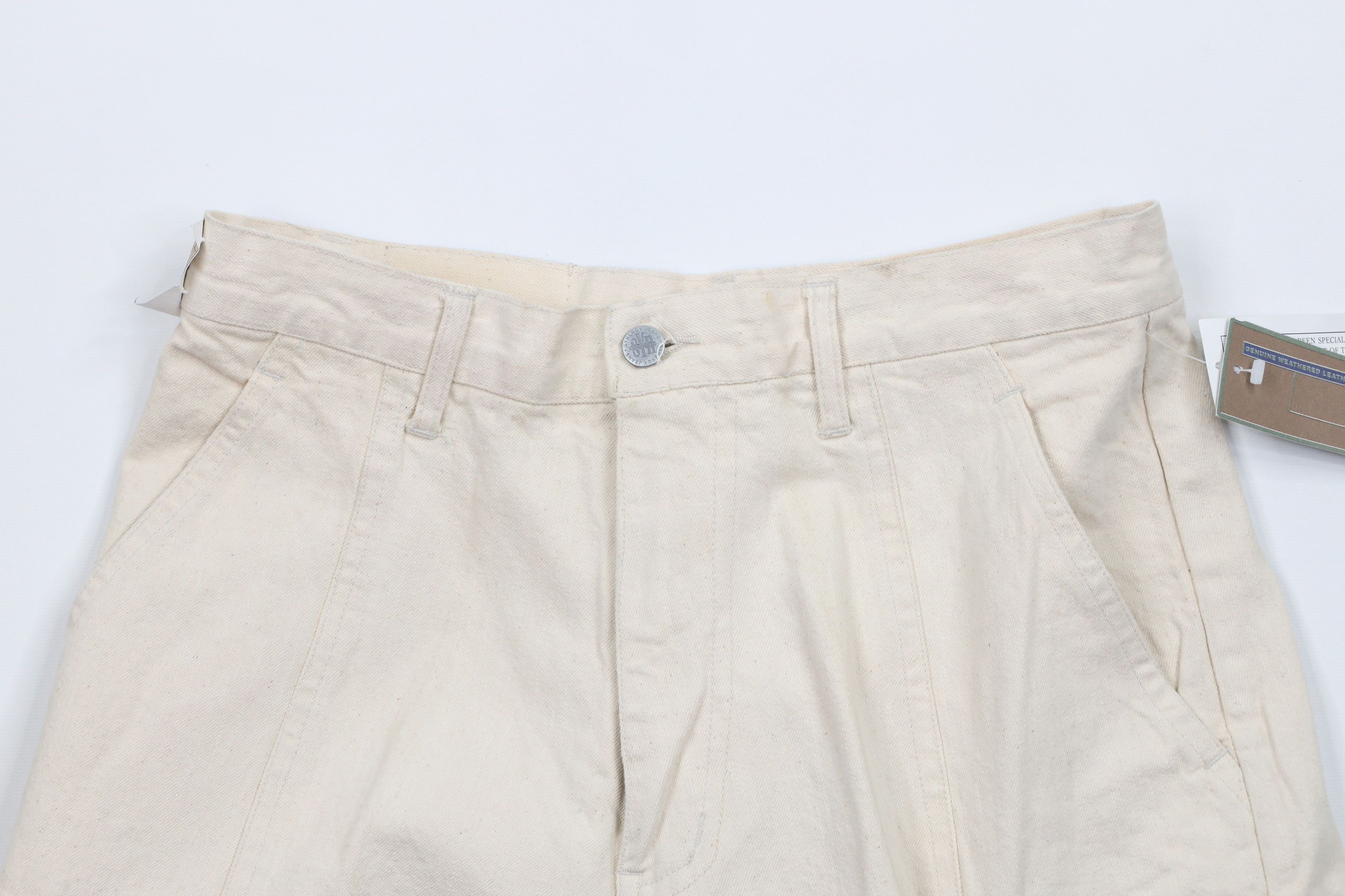 Vintage Deadstock Vintage 90s Streetwear Leather Denim Cargo Shorts Size US 31 - 2 Thumbnail