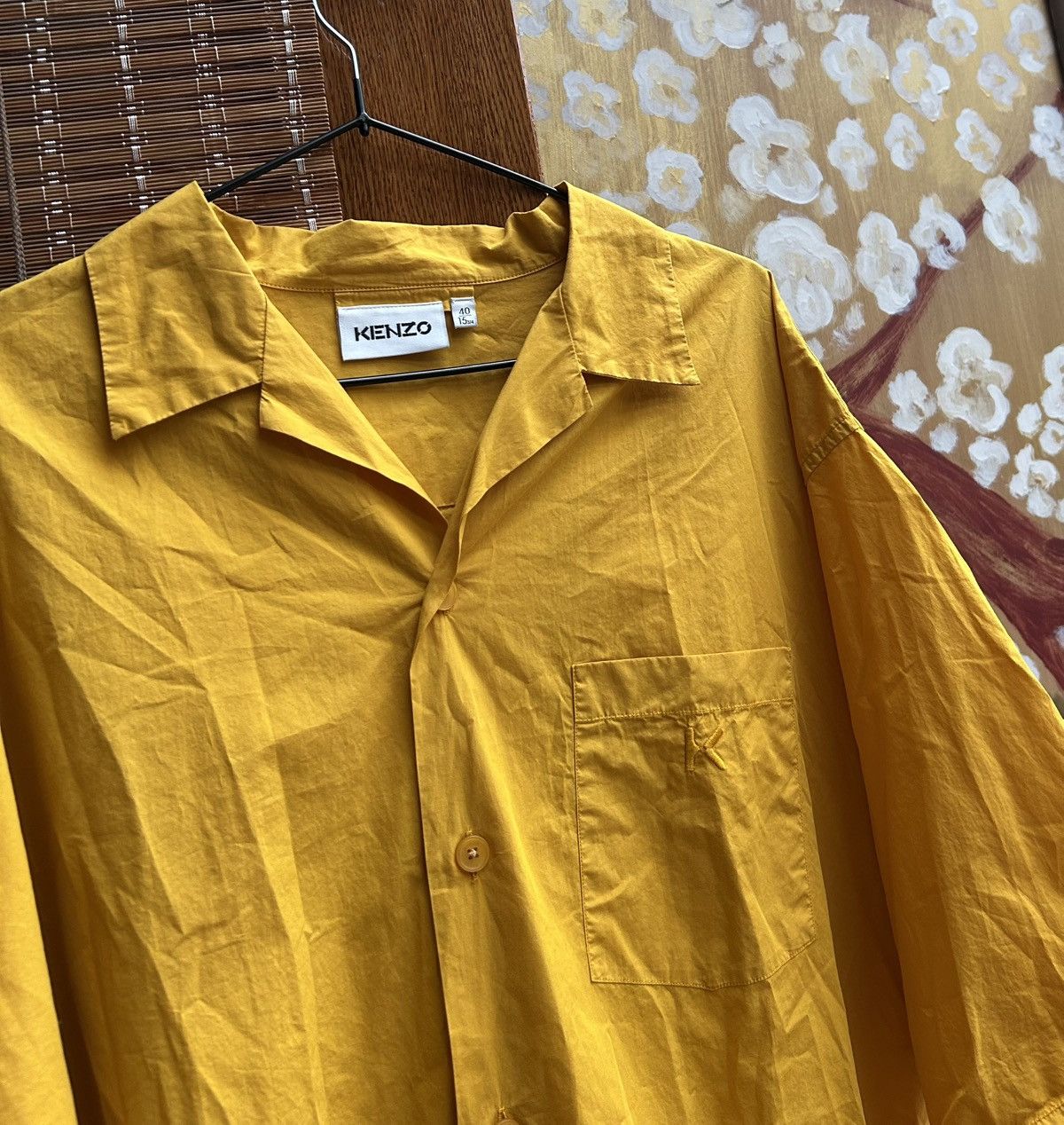 Kenzo Kenzo Short Sleeve Yellow Camp Collar Vacation Big Shirt Size US L / EU 52-54 / 3 - 4 Thumbnail