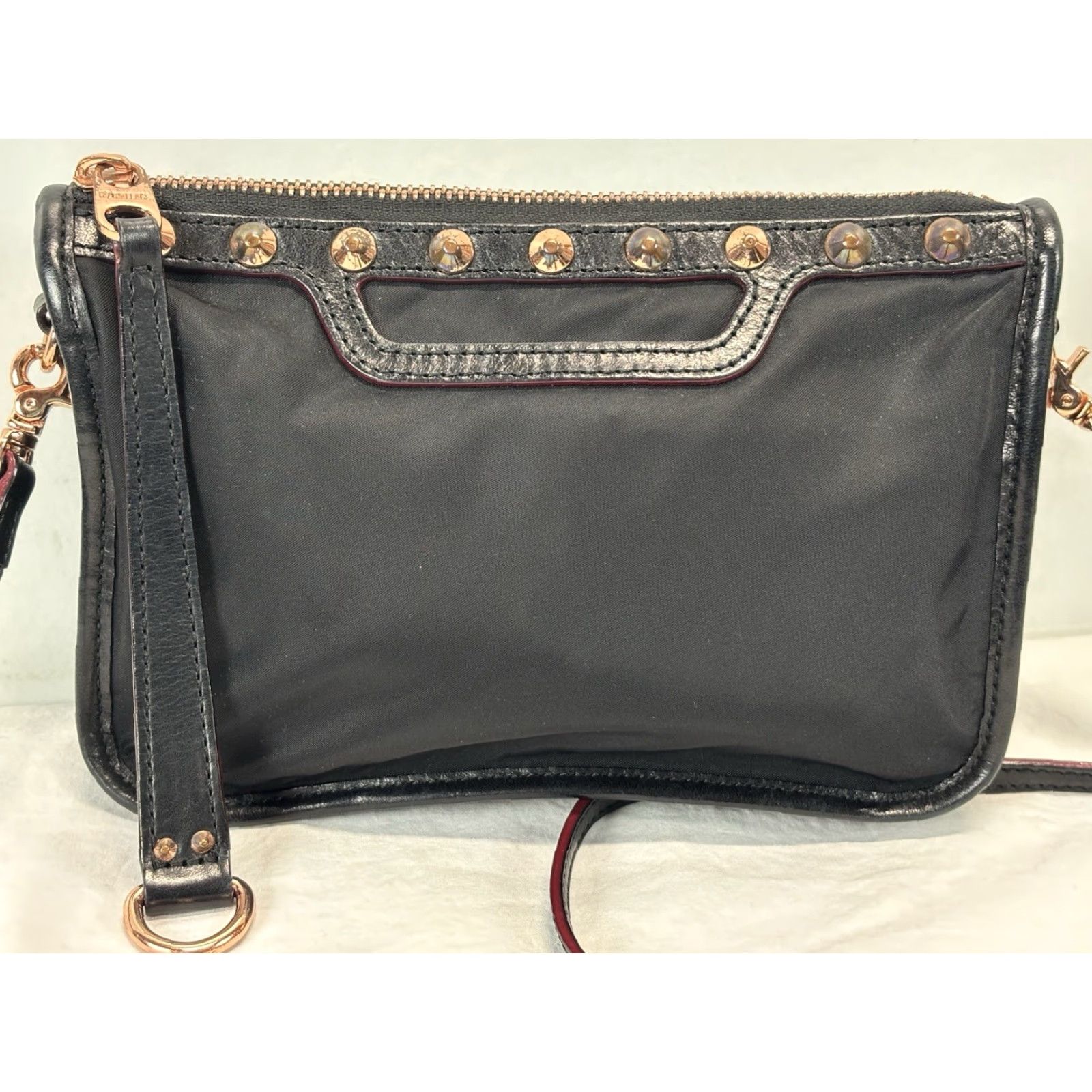 MZ Wallace VINTAGE MZ Wallace Mini Crossbody Bag Black Studded Nylon Women's Size ONE SIZE - 3 Thumbnail