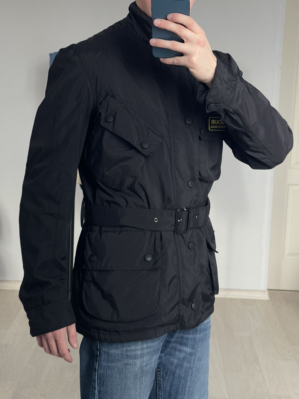 Barbour Barbour International A7 Waterproof Belted Biker Jacket Size US M / EU 48-50 / 2 - 6 Thumbnail