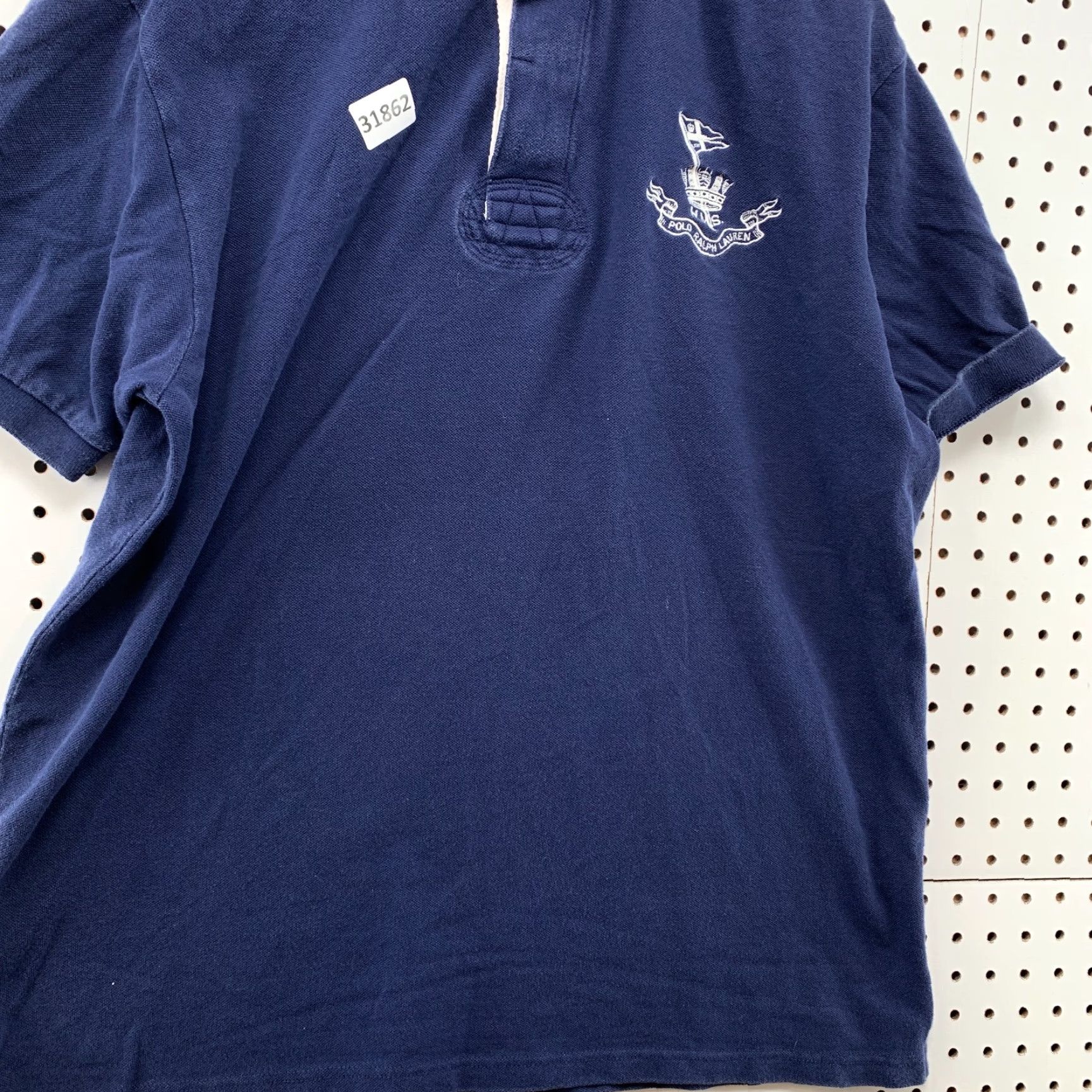 Polo Ralph Lauren VINTAGE Polo Ralph Lauren Rugby Shirt Men XL Blue Collared Nautical HMS 24x28.5 Size US XL / EU 56 / 4 - 4 Thumbnail