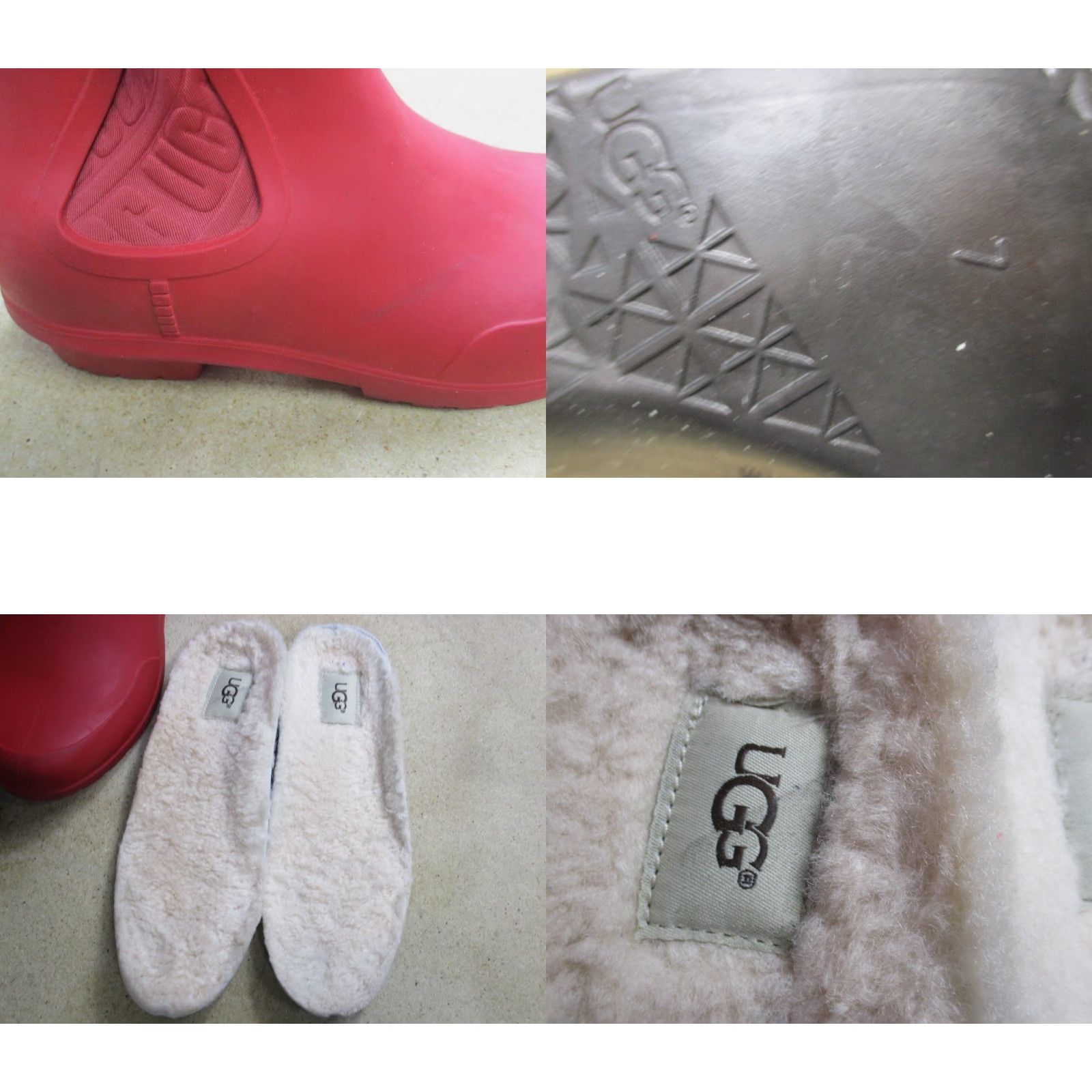 Ugg UGG Boots Womens Size 7 Red Rubber Rain Chelsea Pull On Ankle Booties Lug Sole Size US 7 / IT 37 - 8 Thumbnail