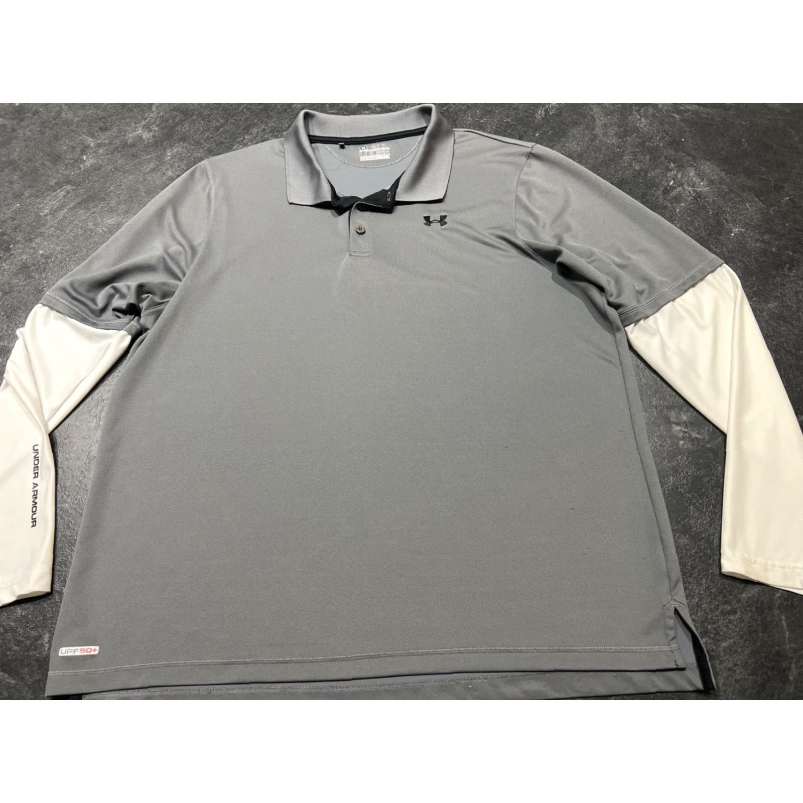 Under Armour **Under Armour Men's 2XL Gray Long Sleeve Polo Shirt UPF 50+ Loose Fit** User: Under Armour Men's 2XL Gray Long Sleeve Polo Shirt UPF 50+ Loose Fit Size US XXL / EU 58 / 5 - 2 Thumbnail