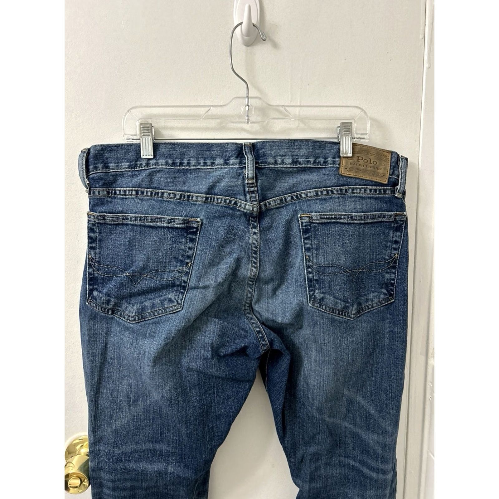 Polo Ralph Lauren Polo Ralph Lauren Sullivan Slim Jeans Mens 36x30 Light Wash Denim Zip Pocket Logo Straight 5-Pocket Style Size US M / EU 48-50 / 2 - 7 Thumbnail