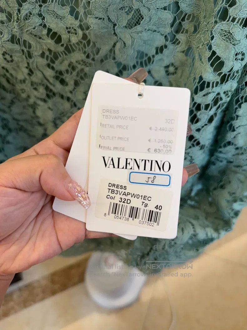 Valentino Valentino Classic lace bean paste green dress Size XS / US 0-2 / IT 36-38 - 6 Thumbnail