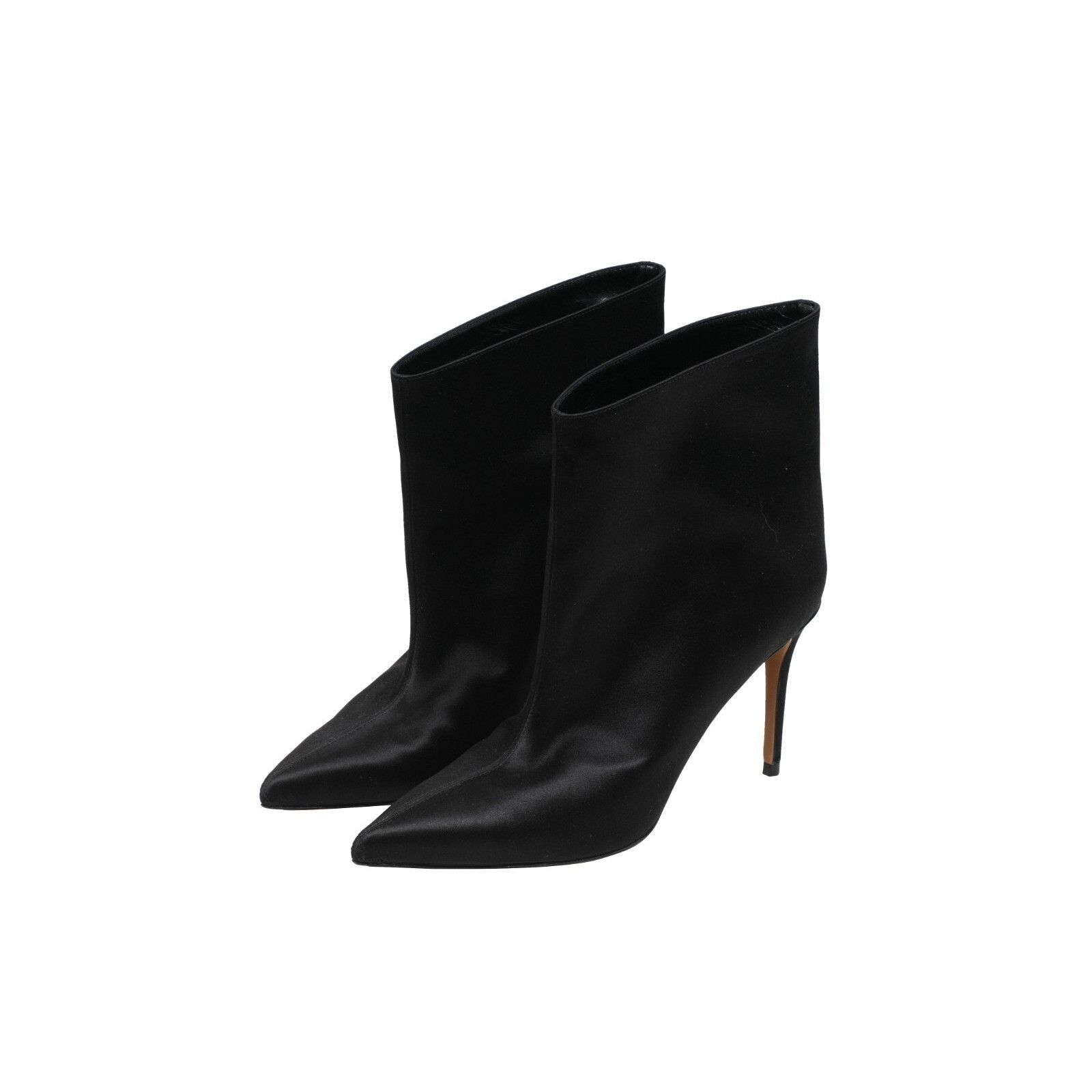 Alexandre Vauthier Alex Boots Black Satin Stiletto Pointed Toe Size US 9 / IT 39 - 3 Thumbnail