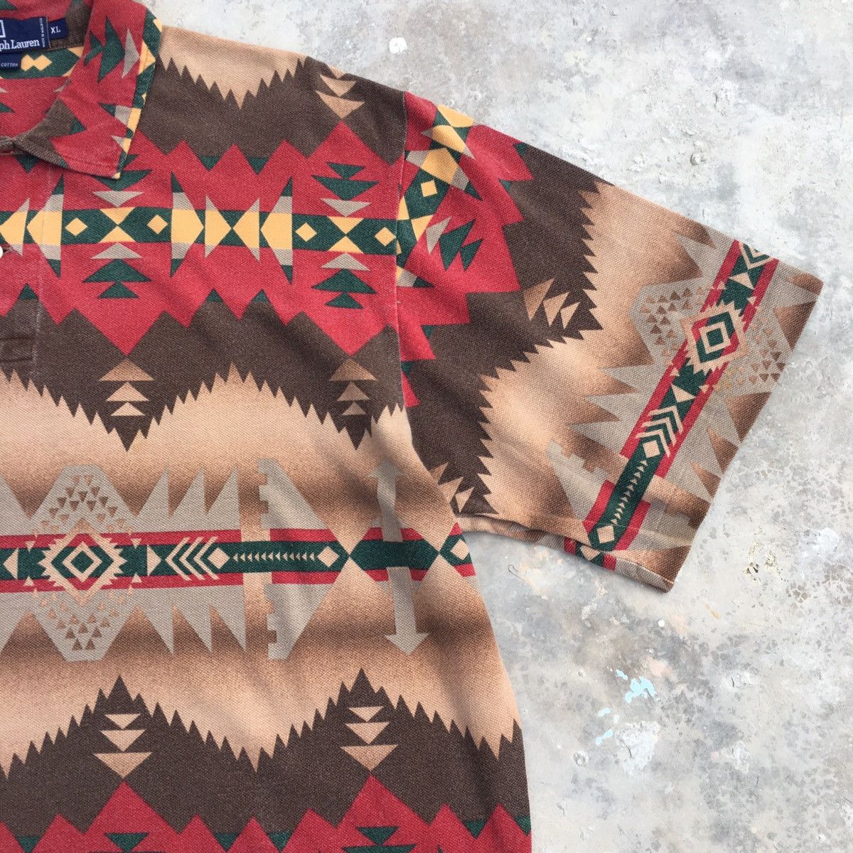 Polo Ralph Lauren Vintage Polo By Ralph Lauren Navajo Polo Tee Size US XL / EU 56 / 4 - 4 Thumbnail