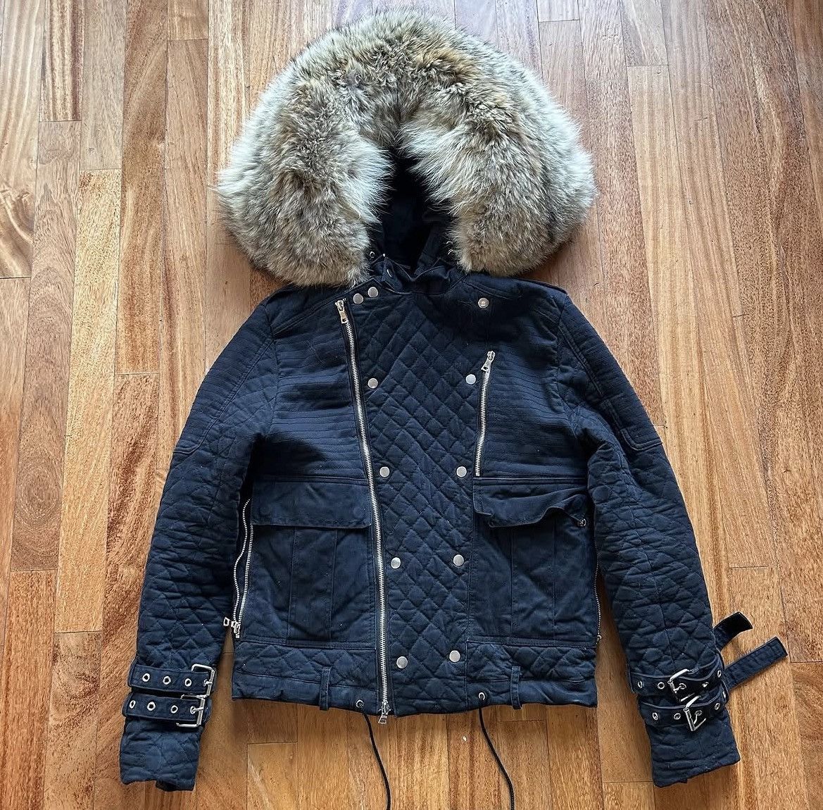 Balmain Balmain fur hood biker jacket Size US L / EU 52-54 / 3 - 4 Thumbnail