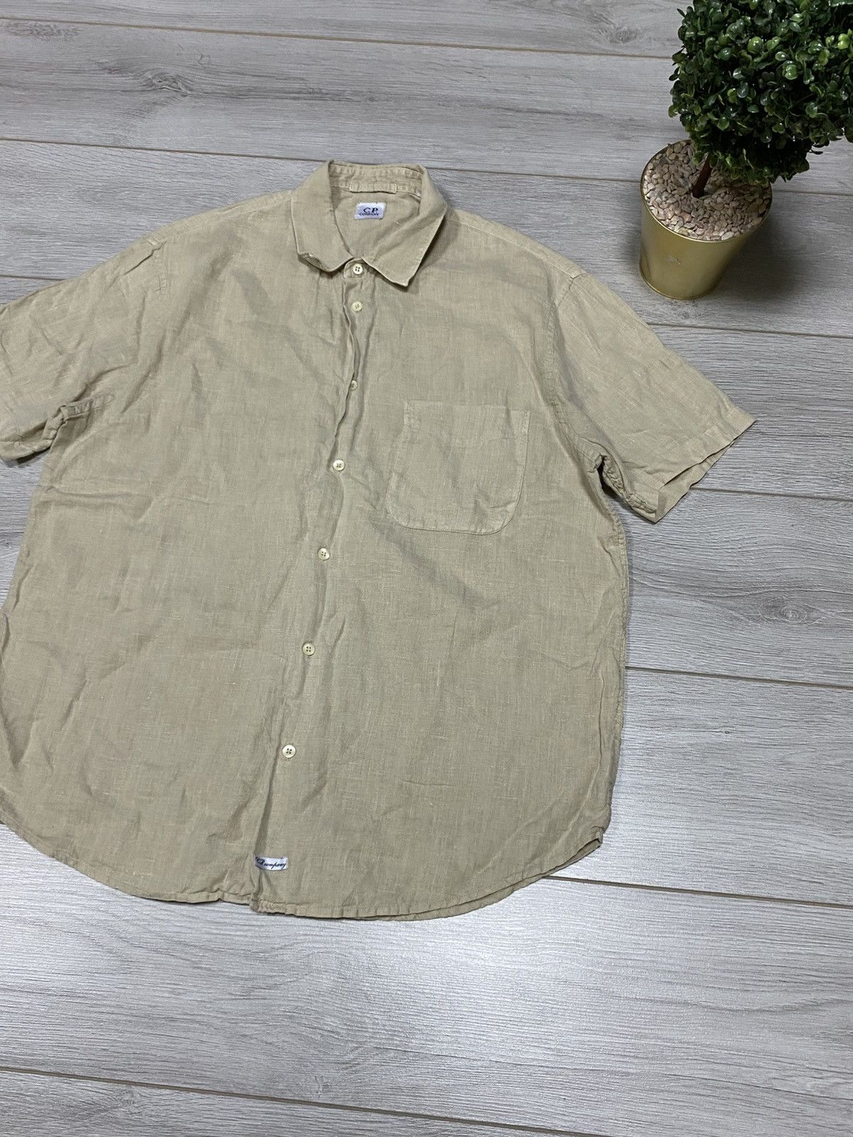 C.P. Company CP company linen lino flax vintage short buttons Size US XL / EU 56 / 4 - 1 Thumbnail