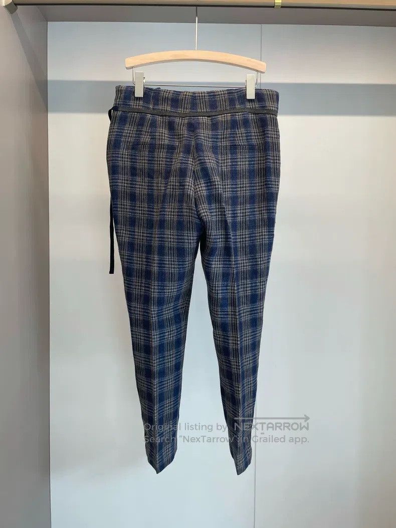 Brunello Cucinelli Brunello Cucinelli Blue Gray Plaid Mixed Beaded Linen Casu Size 27" / US 4 / IT 40 - 2 Thumbnail