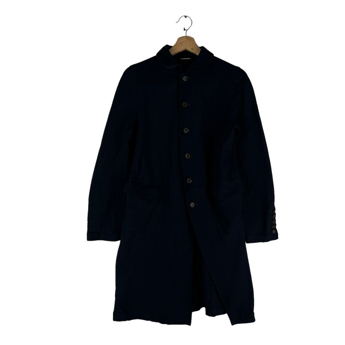 Comme des Garcons 🔥Rich Black - Vtg 80’s Long Jacket Asymmetrical Button Size M / US 6-8 / IT 42-44 - 1 Thumbnail