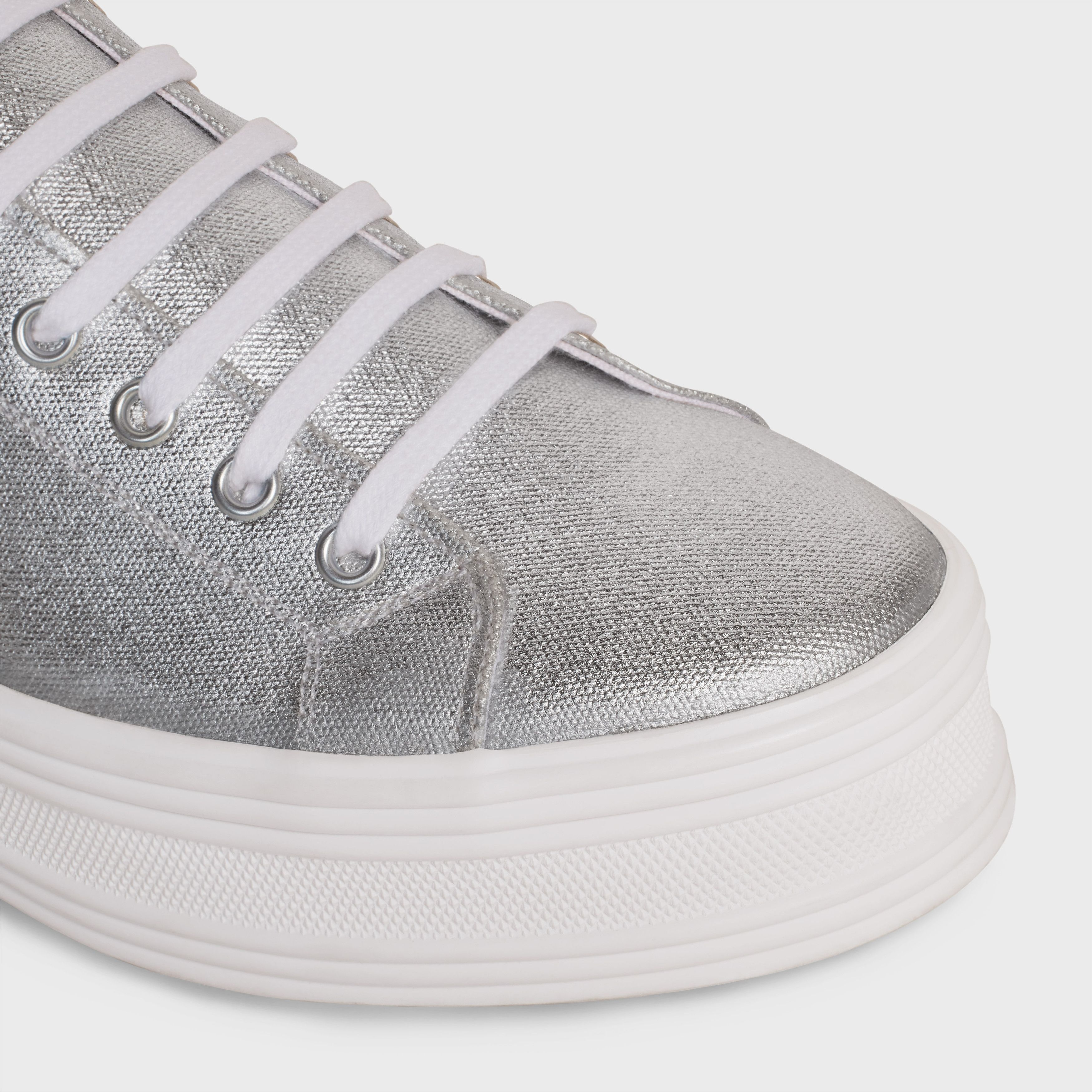 Celine o1bcso1str0924 Low Lace-up Sneaker Triomphe Patch Metallic Size US 9 / EU 42 - 4 Thumbnail