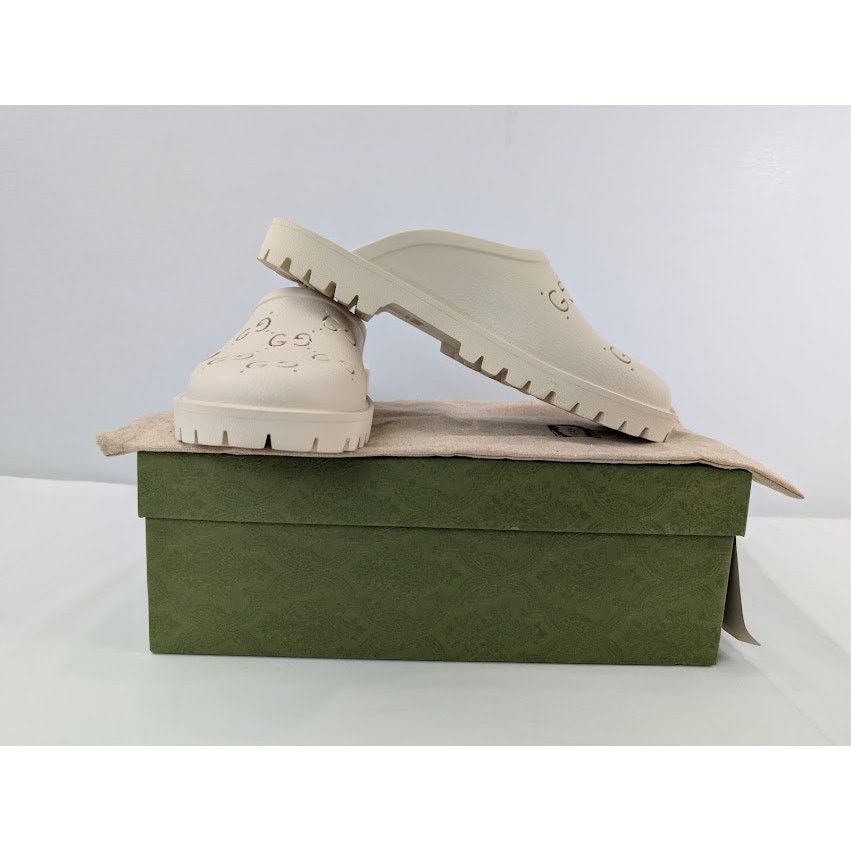 Gucci o1rshd1 GG Monogram Back Open Slip-On Sandal Size: 13.5 Size US 14 / EU 47 - 20 Thumbnail