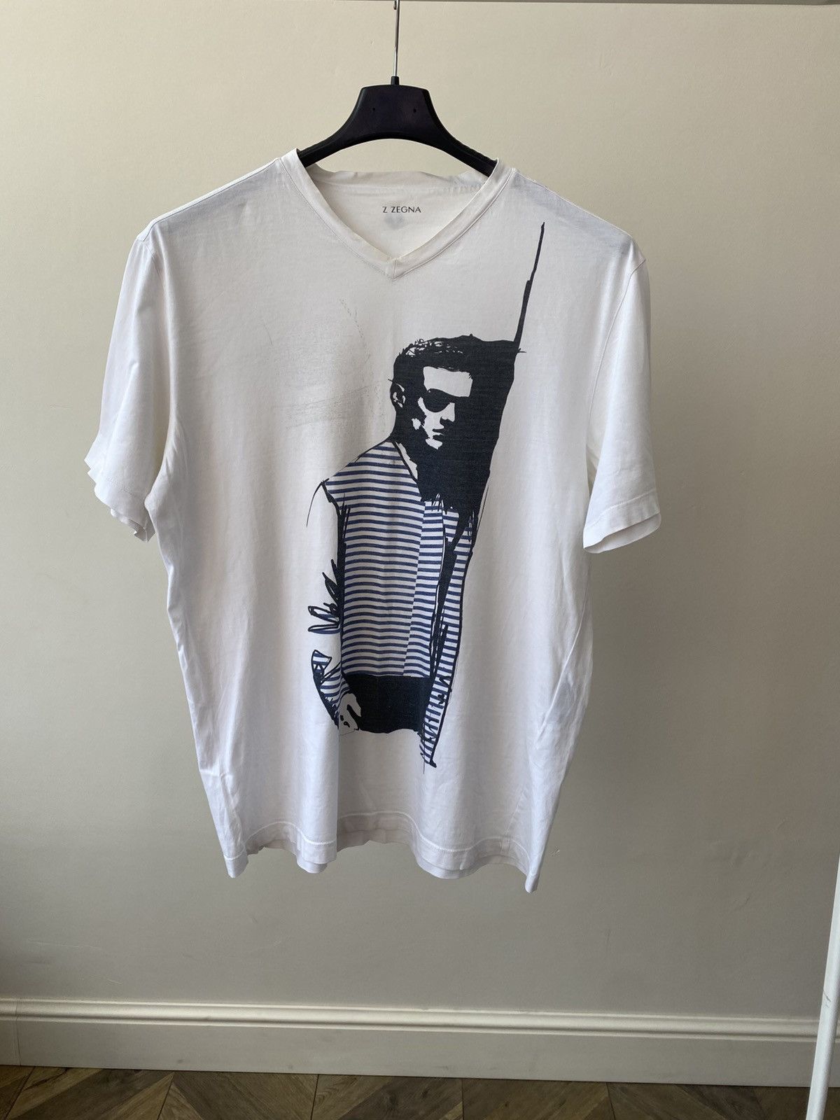 Z Zegna Vintage Z Zegna Printed V-neck T-shirt Size US M / EU 48-50 / 2 - 1 Thumbnail