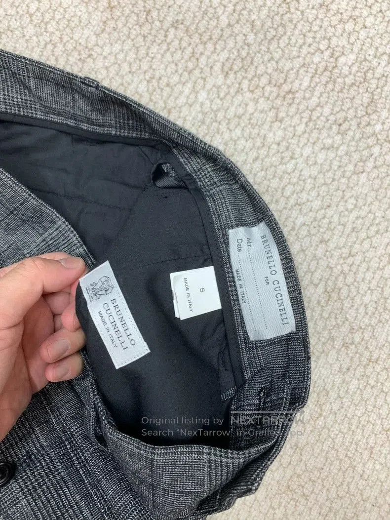 Brunello Cucinelli Brunello Cucinelli Gray Plaid Wool Cargo Pants. Size US 34 / EU 50 - 8 Thumbnail