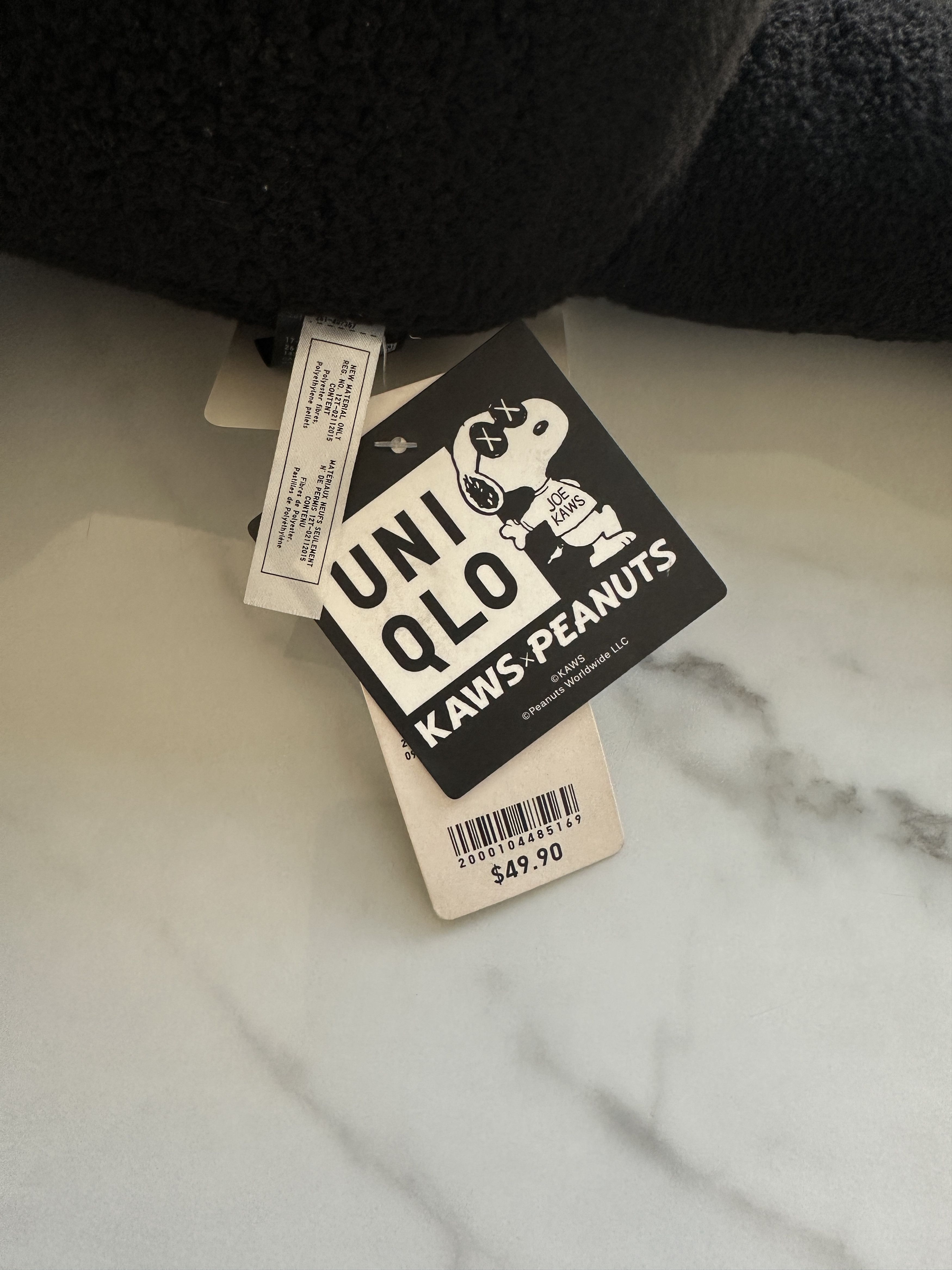 Kaws × Peanuts × Uniqlo 2017 Black Snoopy Plush Toy Large 22" Brand New W Tags Size ONE SIZE - 5 Thumbnail
