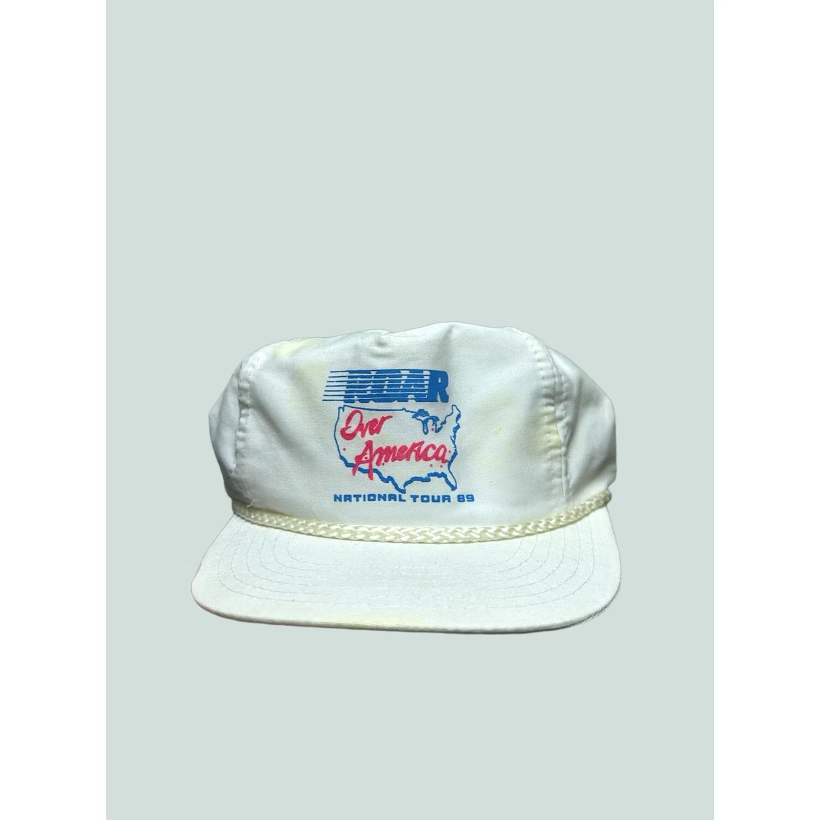 Roar VINTAGE Tour Snapback Hat Cap Roar Over America National Tour 1989 USA White Men Adjustable Cap Size ONE SIZE - 1 Thumbnail
