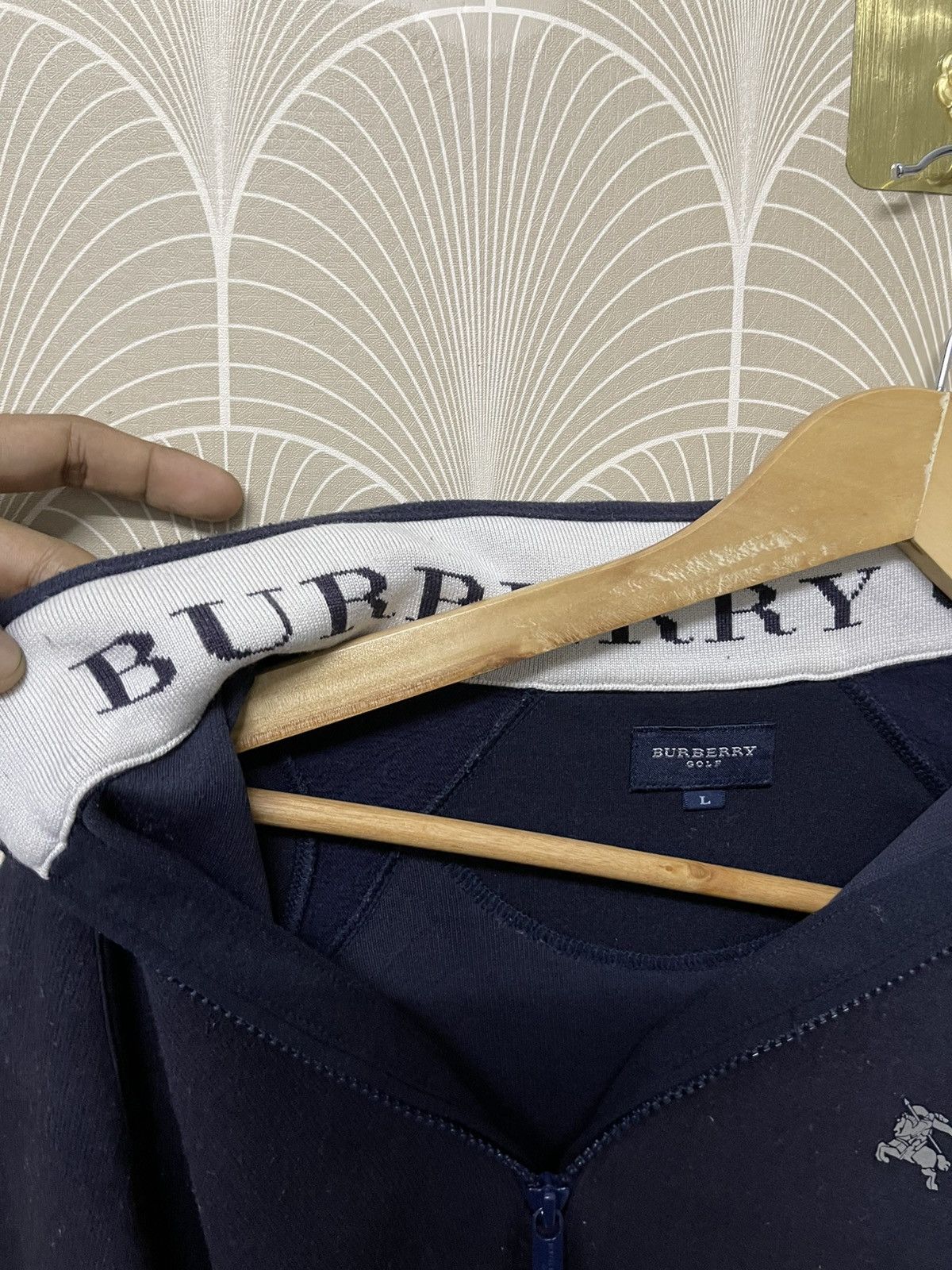 Burberry × Japanese Brand × Vintage 90s BURBERRY GOLF HALF ZIPPER SPELL OUT COLLAR RARE Size US L / EU 52-54 / 3 - 11 Thumbnail