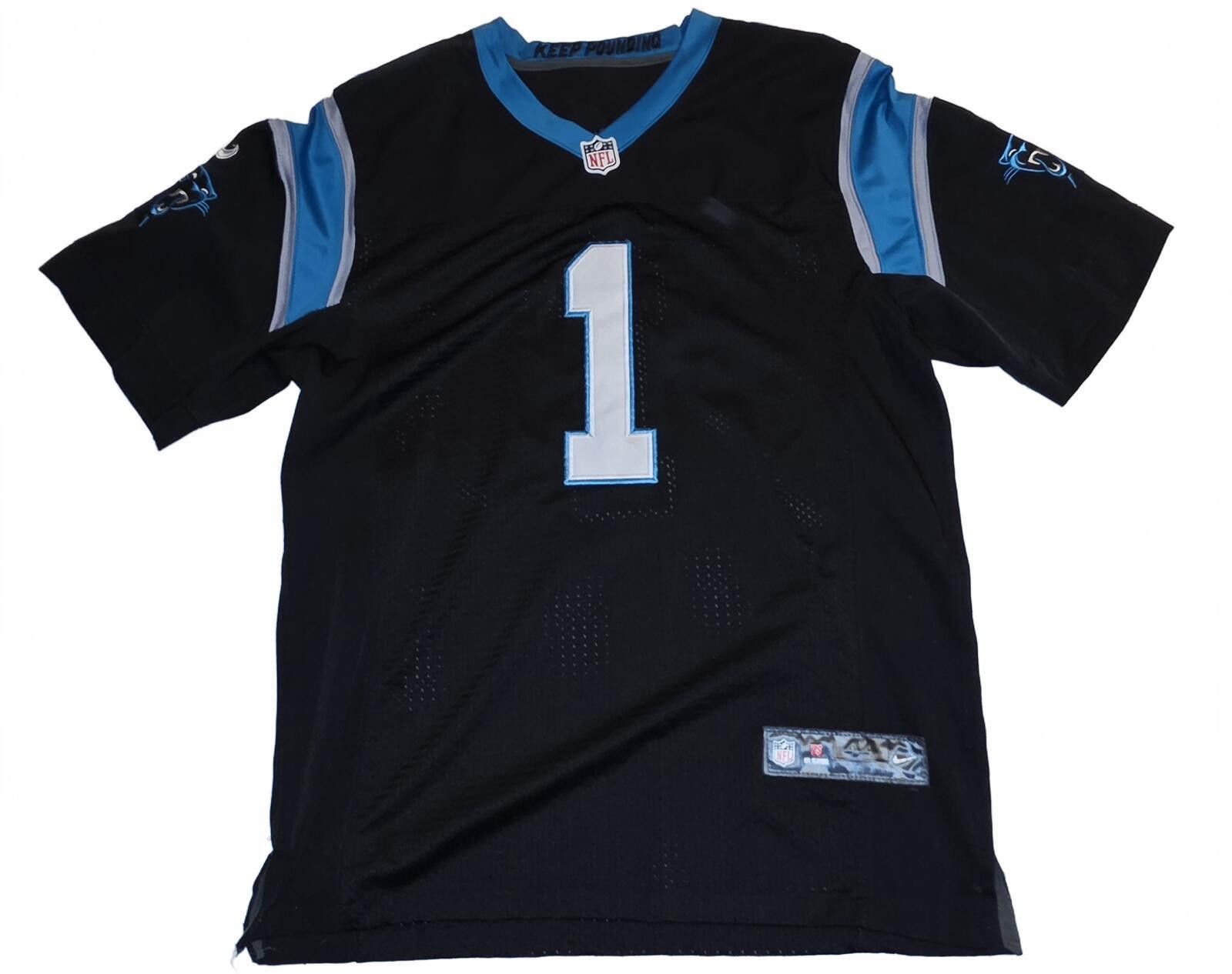 NFL Carolina Panthers Cam Newton #1 Football Jersey Black Blue Size US M / EU 48-50 / 2 - 1 Thumbnail