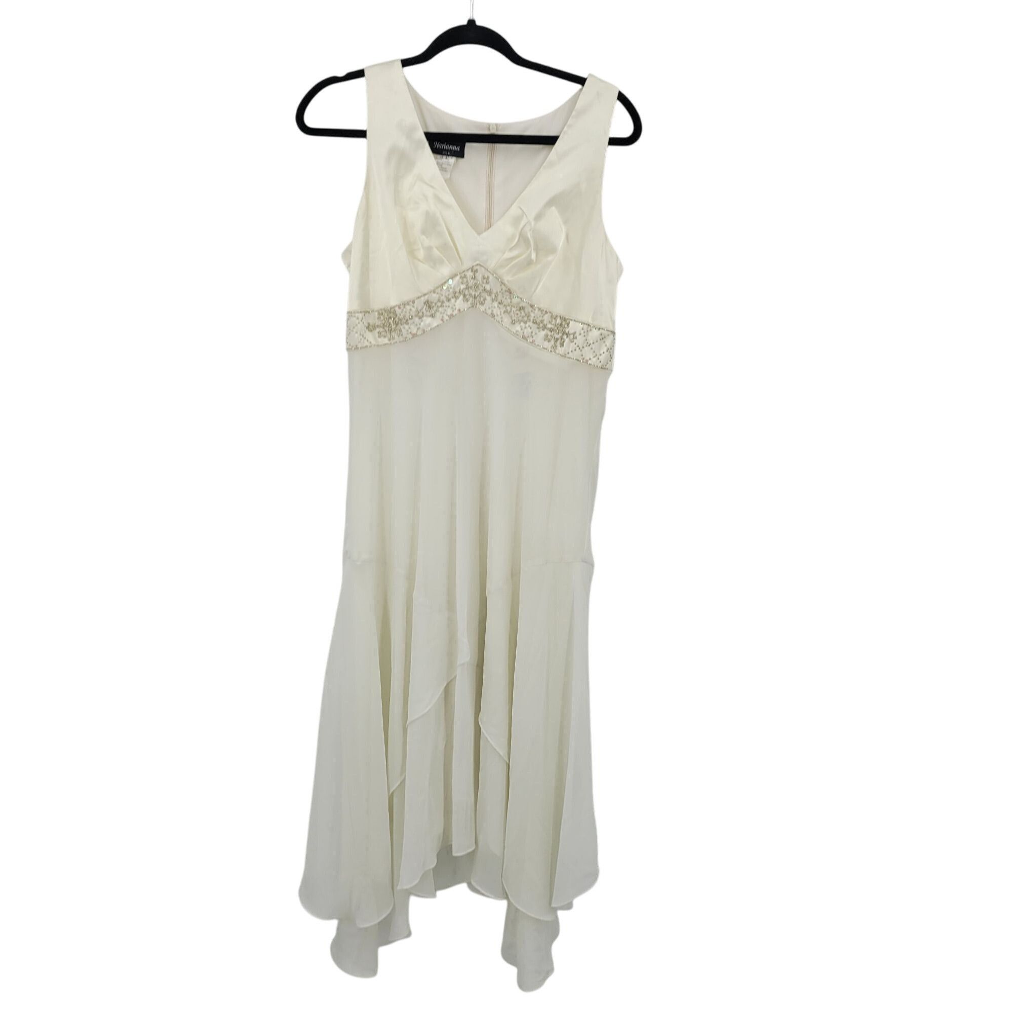 Vintage 90s Ivory Satin Chiffon Tiered Lingerie Nightgown Sz XL Rhin Size XL / US 12-14 / IT 48-50 - 2 Thumbnail