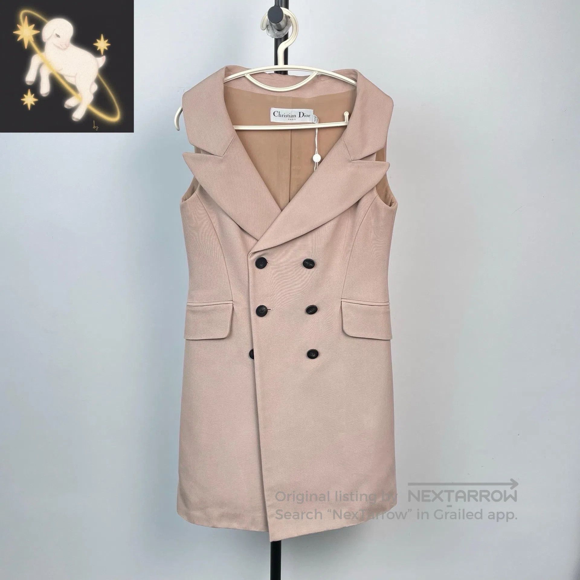 Dior Dior Rose Pink Lapel Sleeveless Vest Dress| Size XS / US 0-2 / IT 36-38 - 4 Thumbnail