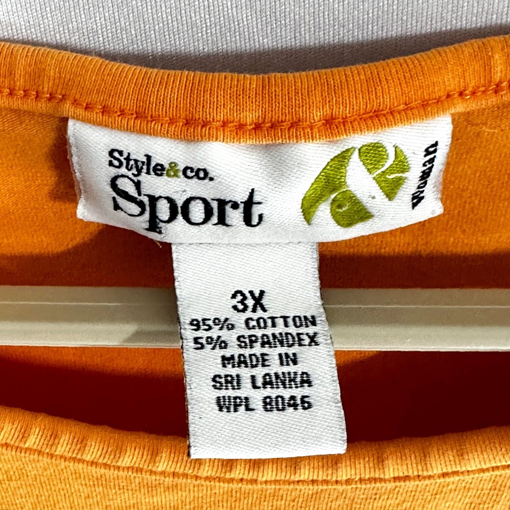 Vintage Style&co. Shirt Plus 3X Orange Short Sleeve Cotton Blend Minimalist Casual Gym Women Size XXL / US 16-18 / IT 52-54 - 2 Thumbnail