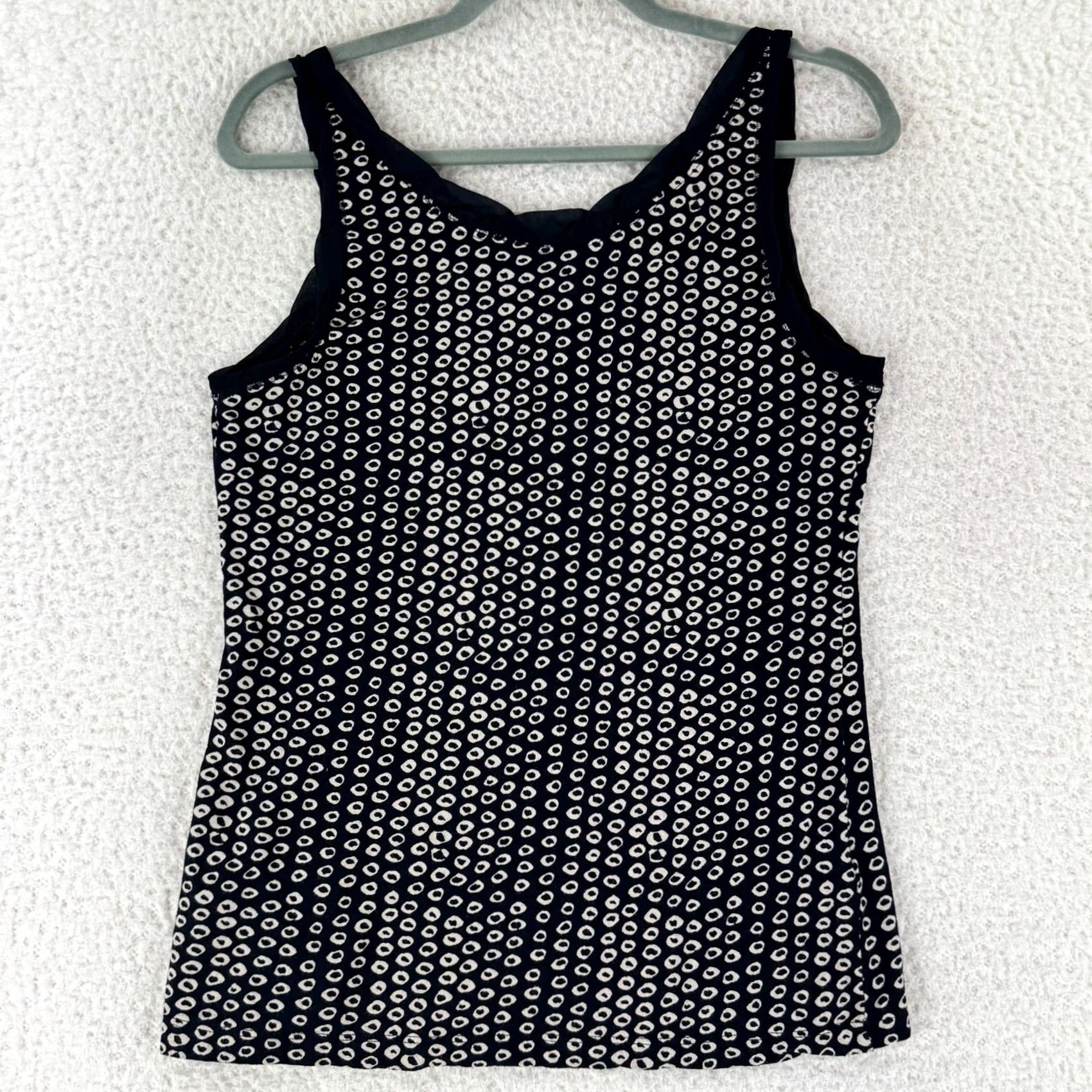 Loft LOFT Ann Taylor Tank Top Womens Small Black Circle Print Sleeveless Pullover Size S / US 4 / IT 40 - 8 Thumbnail