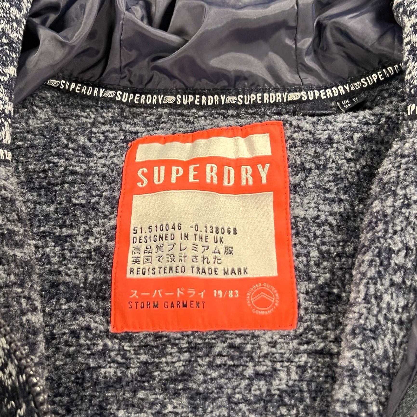 Superdry Superdry Jacket Women S Blue Storm Hooded Full Zip Activewear Jacket Heather Polyester Fall Spring Mens? Womens Size S / US 4 / IT 40 - 7 Thumbnail