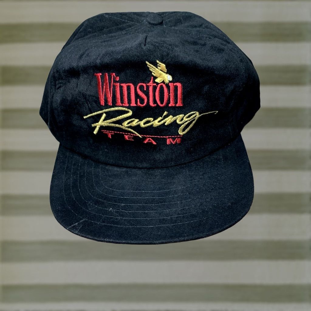 Vintage VINTAGE Winston Racing Team Velvet Embroidered Trucker Hat Snapback Retro Cap Size ONE SIZE - 1 Thumbnail