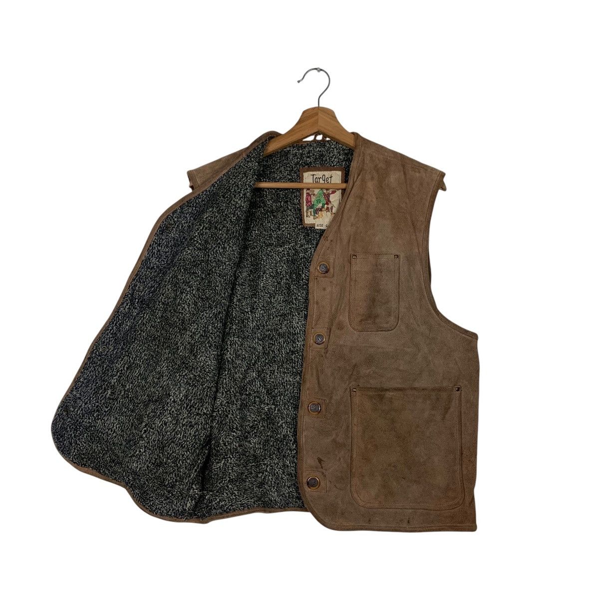 Japanese Brand TARGET Classic Retro Suede Leather Vest #1859-C81 Size US L / EU 52-54 / 3 - 9 Thumbnail