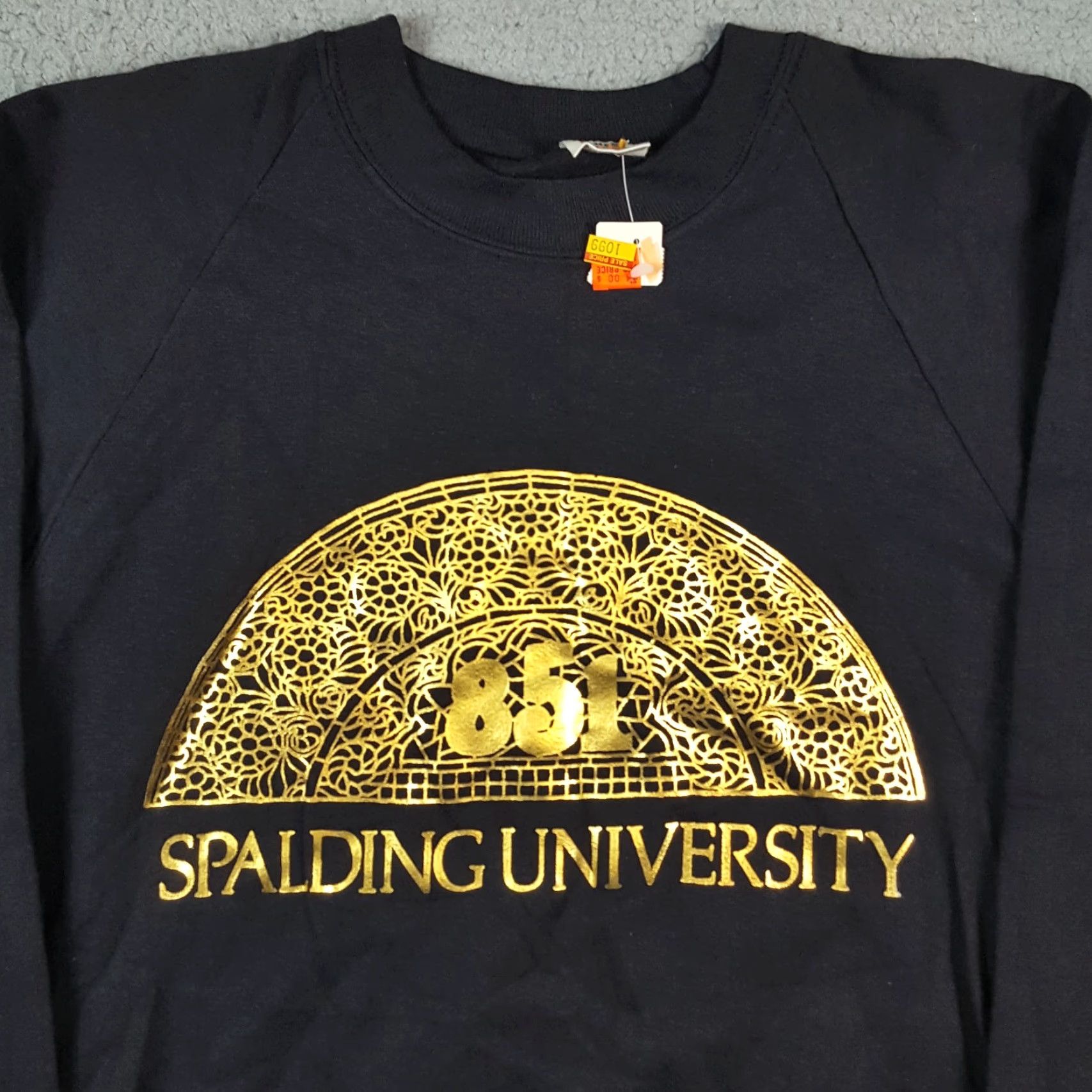 Spalding VINTAGE Spalding University Sweatshirt Shirt Unisex Adults S Black Crewneck 80s 90s College USA Gold Logo Size US S / EU 44-46 / 1 - 2 Thumbnail