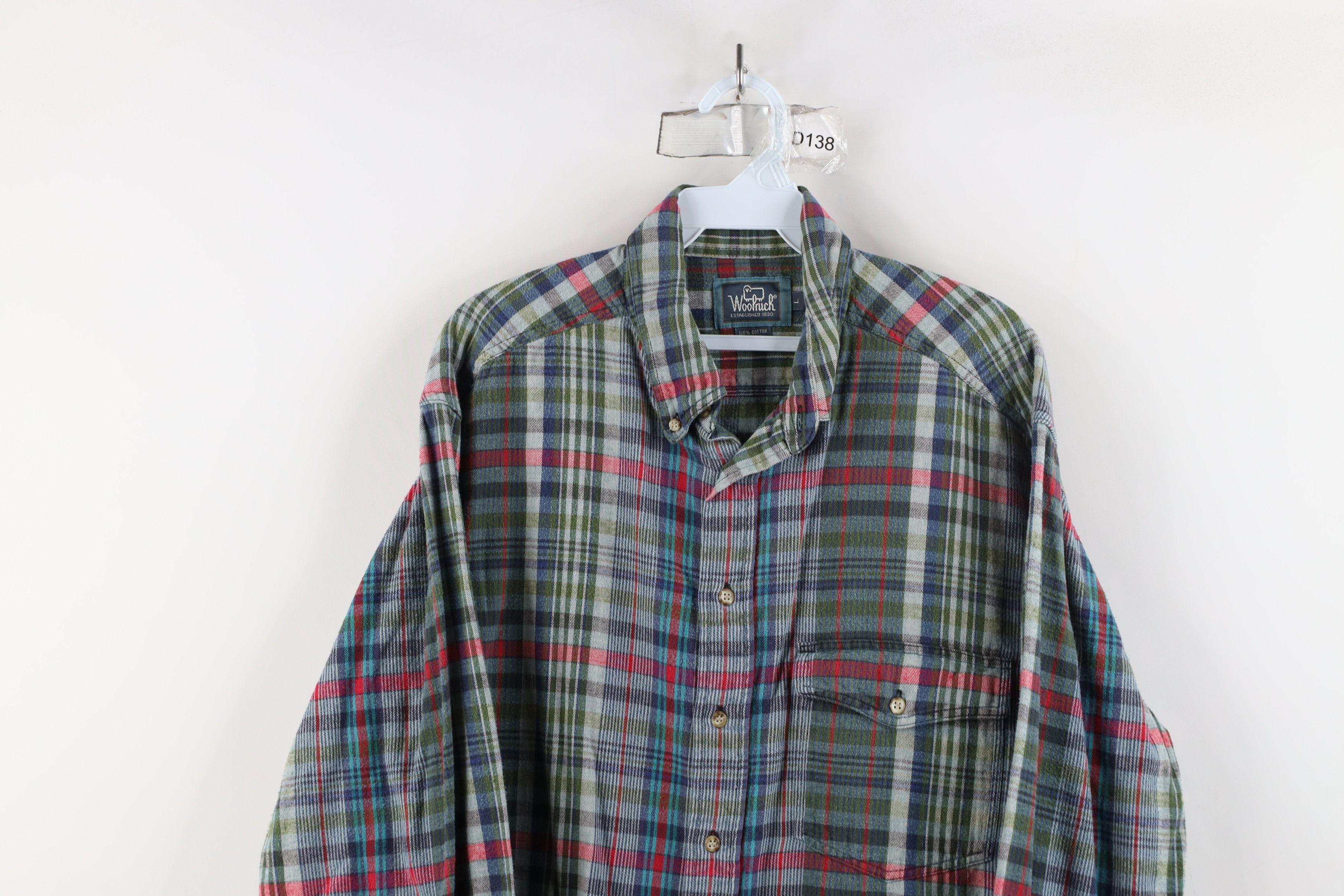 Vintage × Woolrich Woolen Mills Vintage 90s Woolrich Rainbow Plaid Flannel Button Down Shirt Size US L / EU 52-54 / 3 - 2 Thumbnail