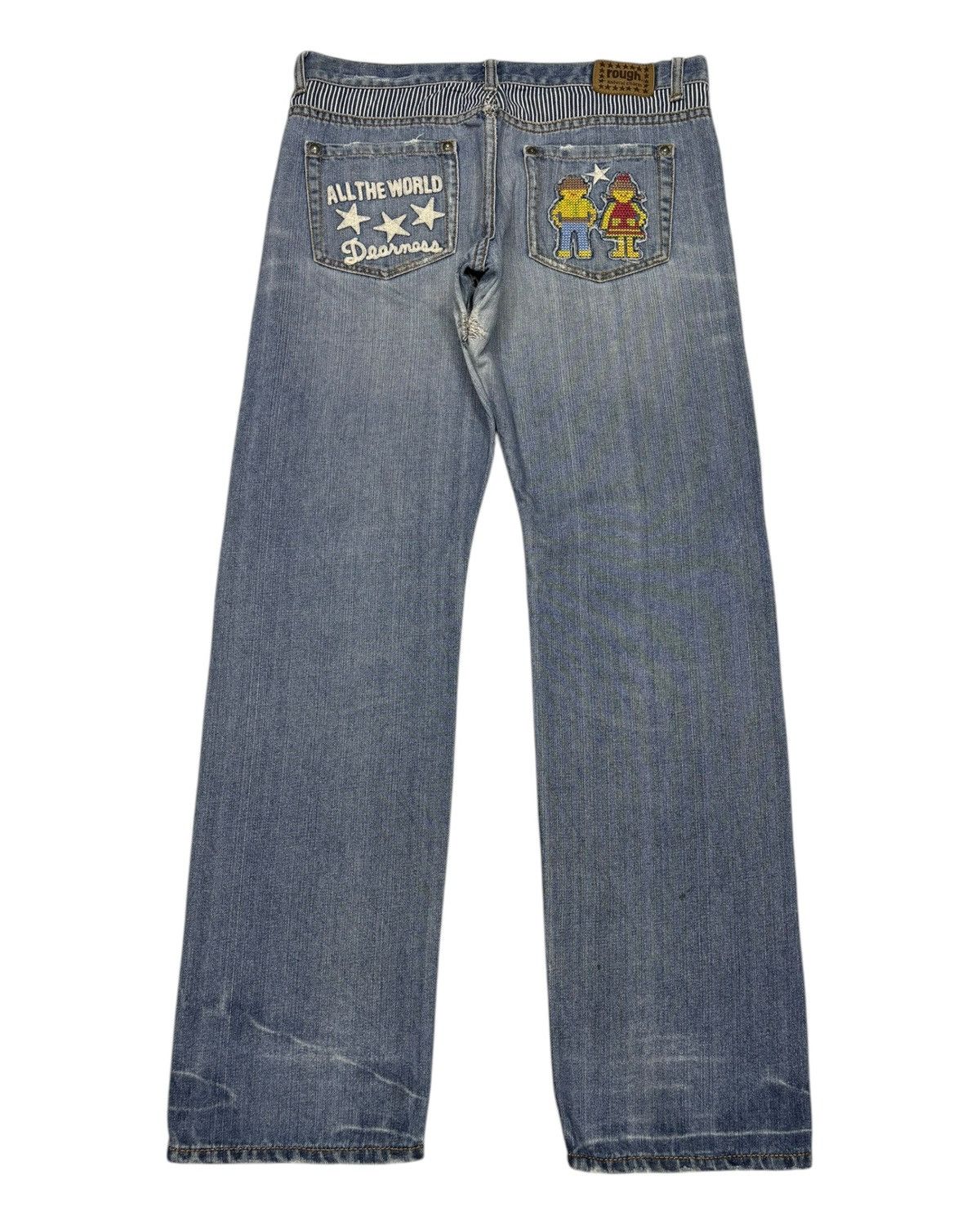 Other 🔥Vintage UNION MADE Patchwork Distressed Denim Jeans Size US 34 / EU 50 - 2 Thumbnail