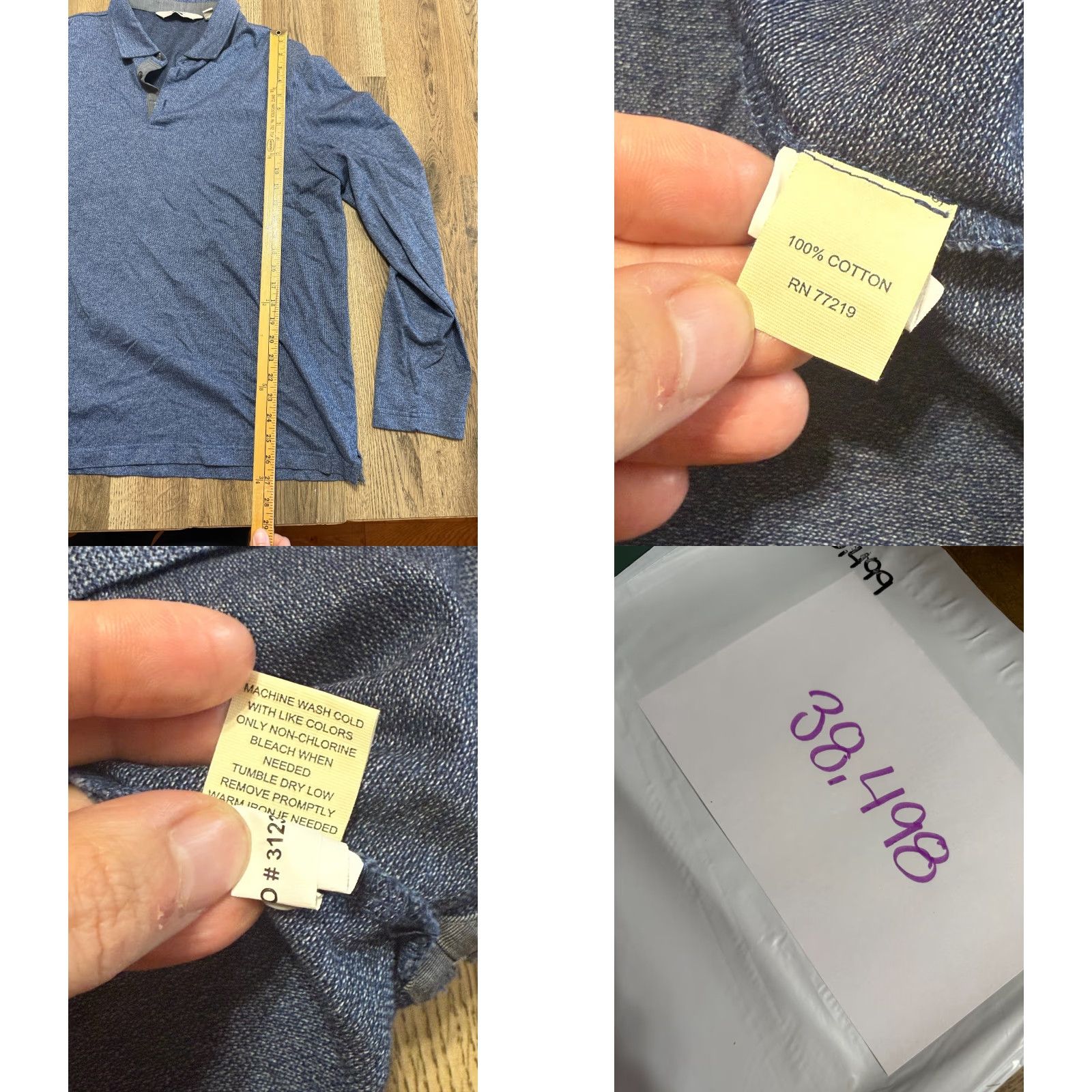 Joseph Abboud Joseph Abboud Shirt Polo XL Men Blue Long Sleeve 1/4 Button Collared Knit 100% Cotton Casual Golf Modern Classic Stretch Size US XL / EU 56 / 4 - 8 Thumbnail