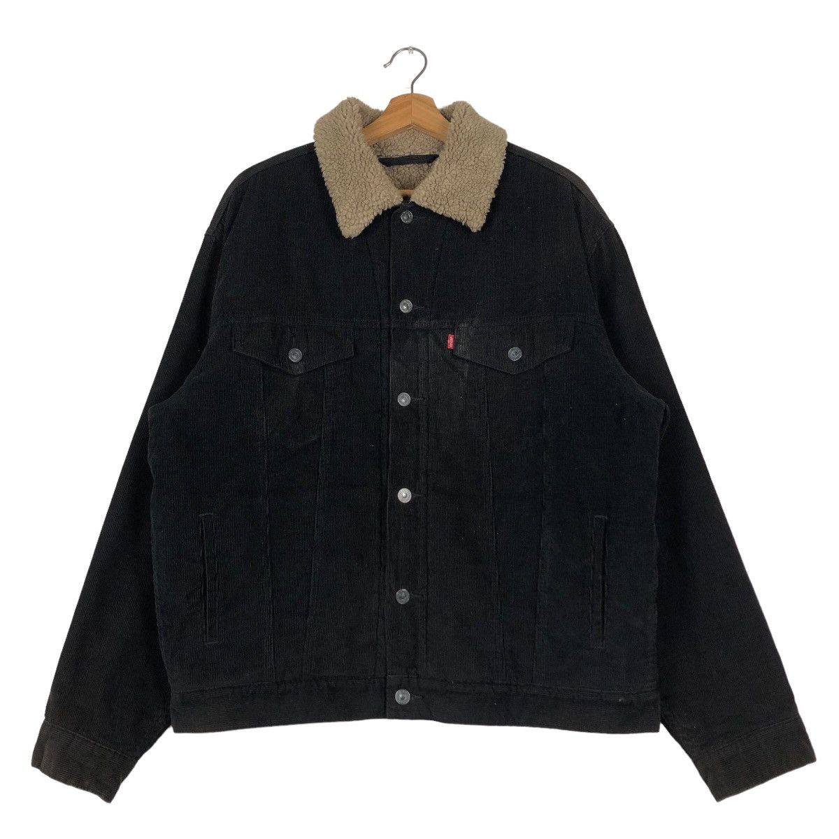 Levi's 🔥Vintage Trucker Corduroy Biker Jacket Levi’s Shearling Fur Size US L / EU 52-54 / 3 - 1 Thumbnail