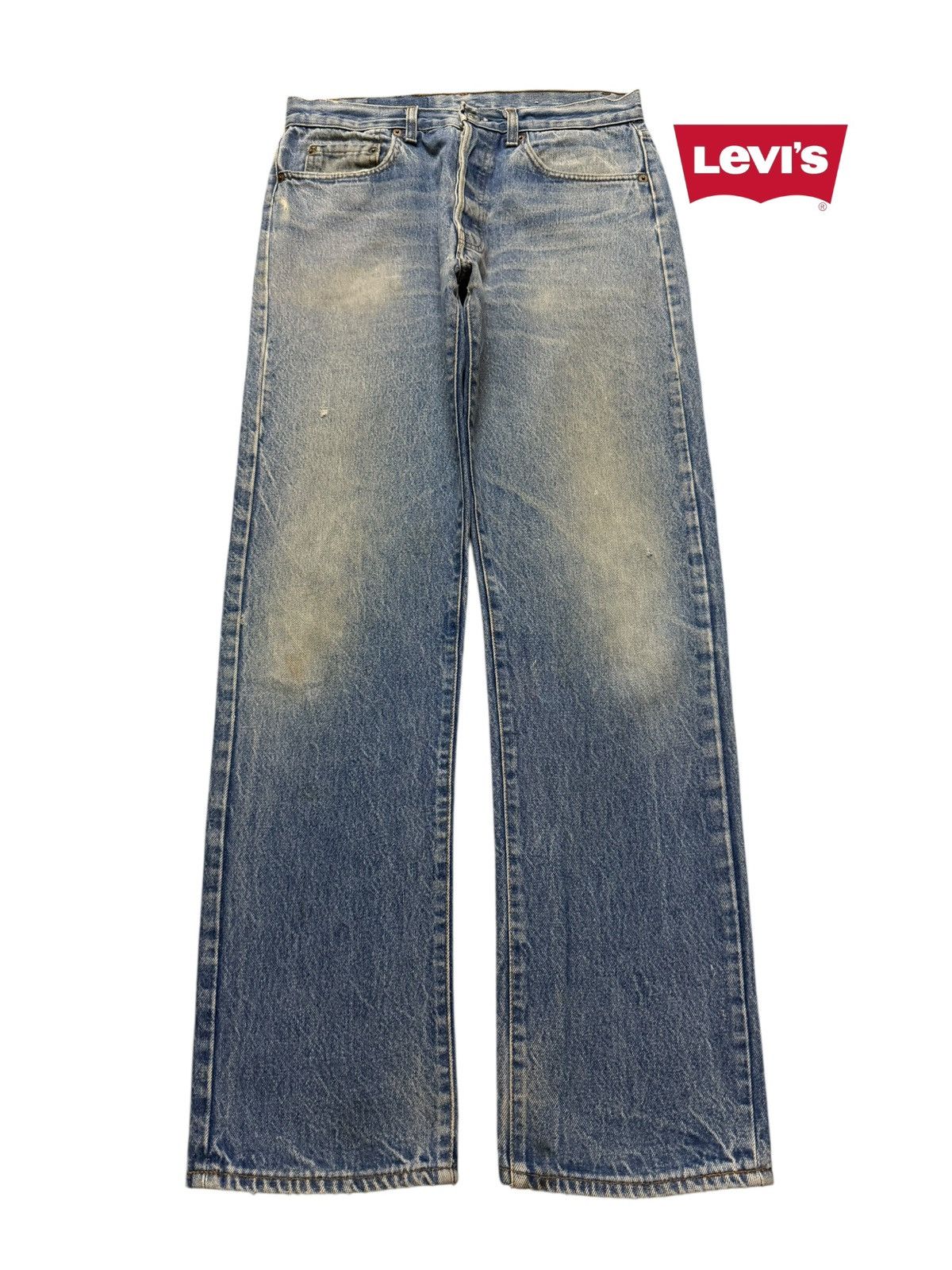 Levi's Vintage 80s Levis 501 Retro Blue Mud Wash Straight Leg Jeans Size US 30 / EU 46 - 1 Thumbnail