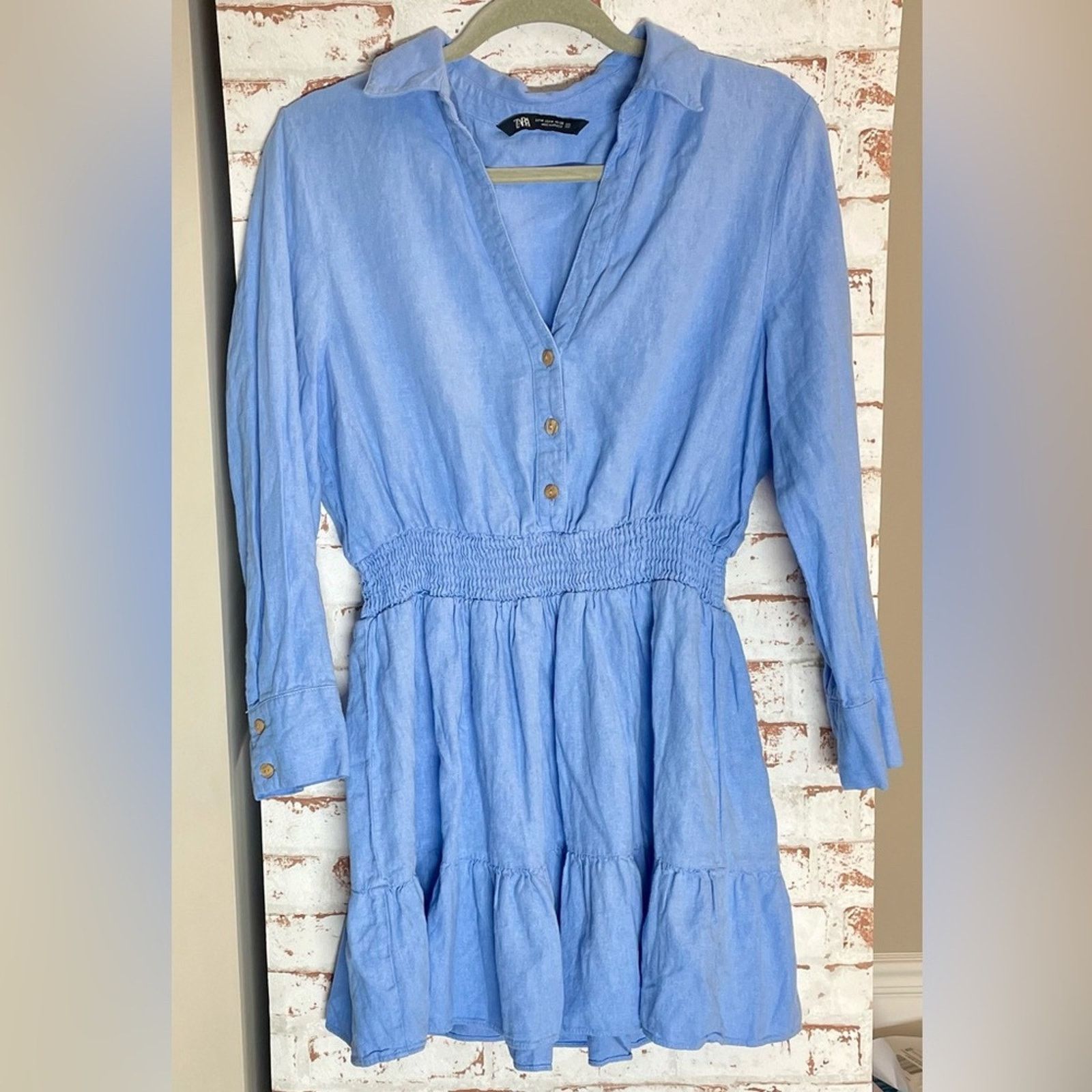 Zara Zara Dress Women Small White Tiered Mini Smocked Waist Lined Boho |  Grailed