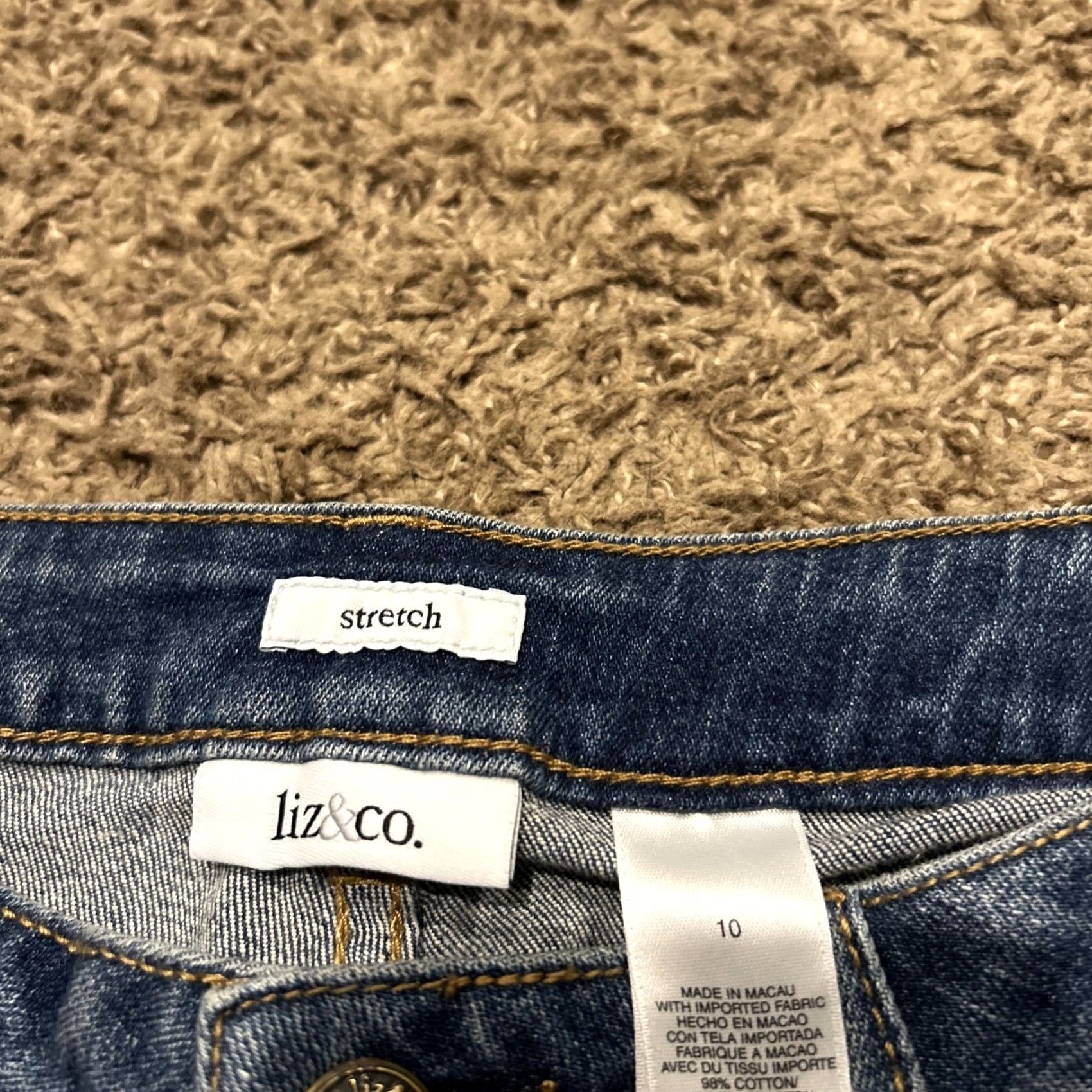 CO Liz & Co Jeans Womens Regular Size 10 Cotton Denim Blue Bootcut Inseam 31.5" NWT Size 32" / US 10 / IT 46 - 2 Thumbnail