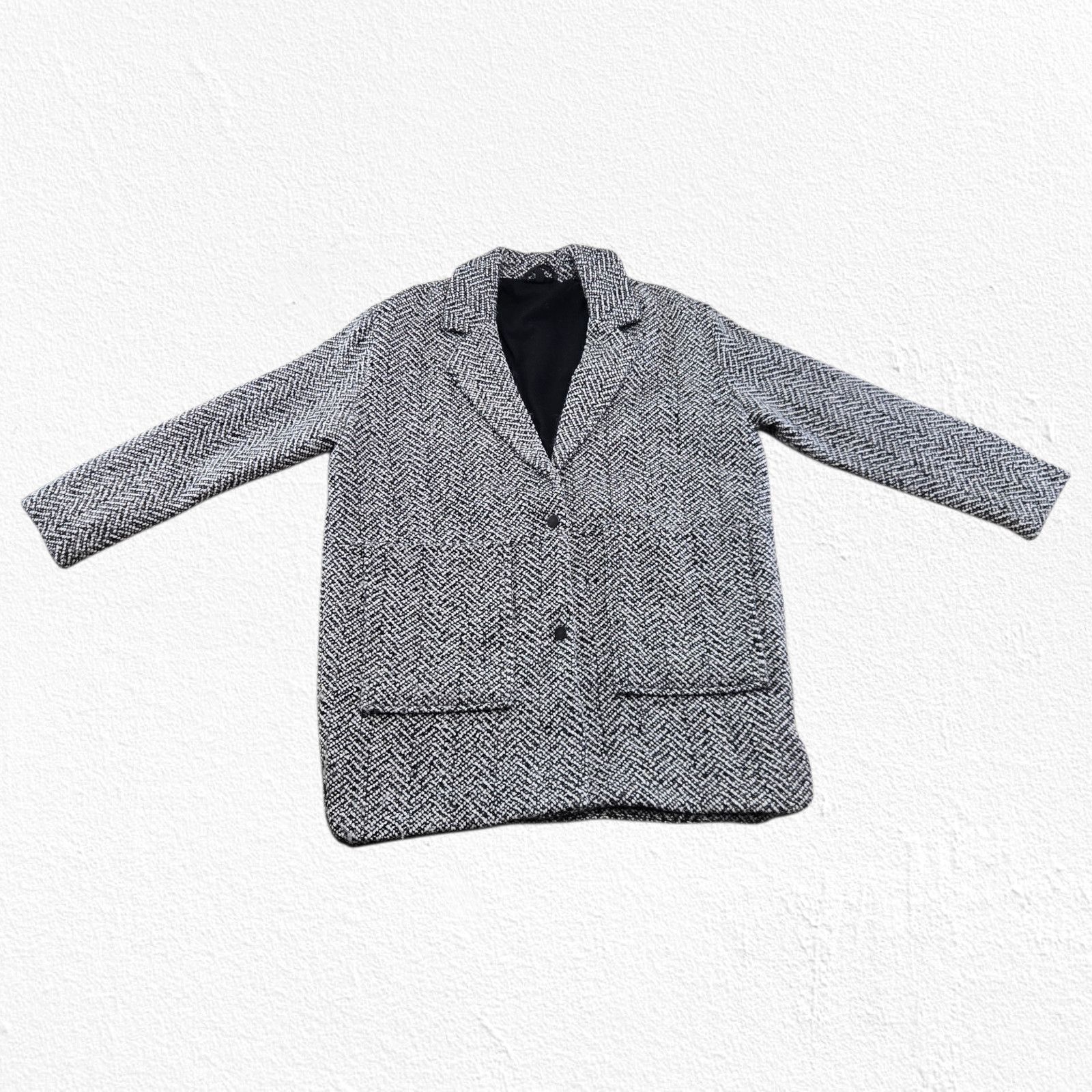 Topshop Topshop Oversized Herringbone Wool Blend Coat Size 10 Size L / US 10 / IT 46 - 3 Thumbnail