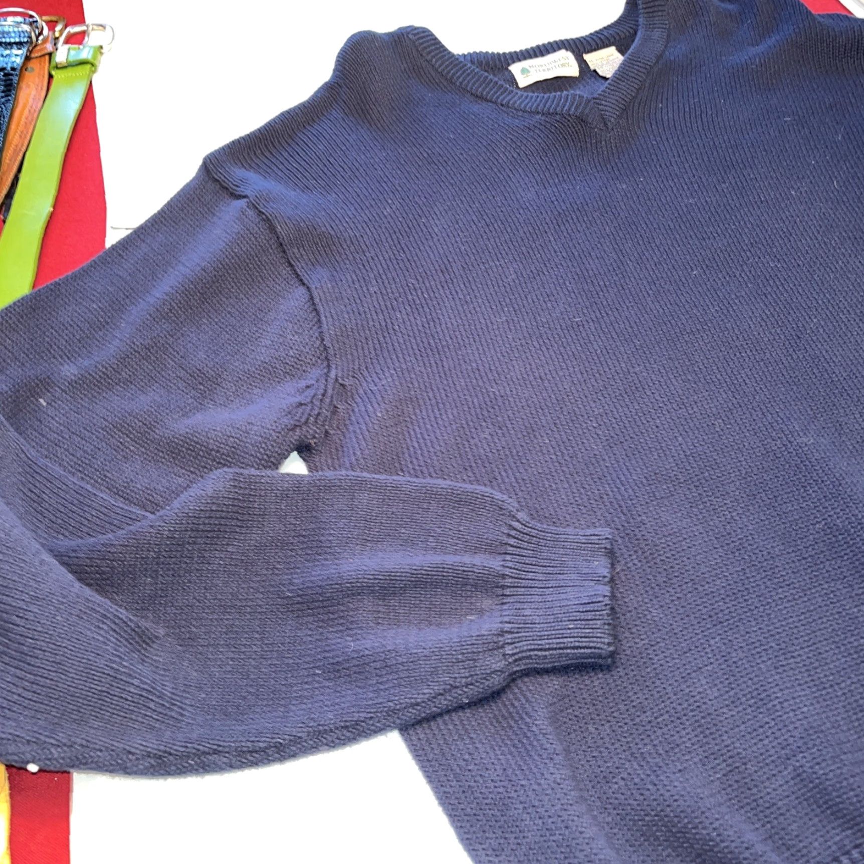 Vintage VINTAGE Northwest Territory BLUE COTTON V-Neck Sweater Mens XL Golf VTG Sweatshirt? Size US XL / EU 56 / 4 - 3 Thumbnail