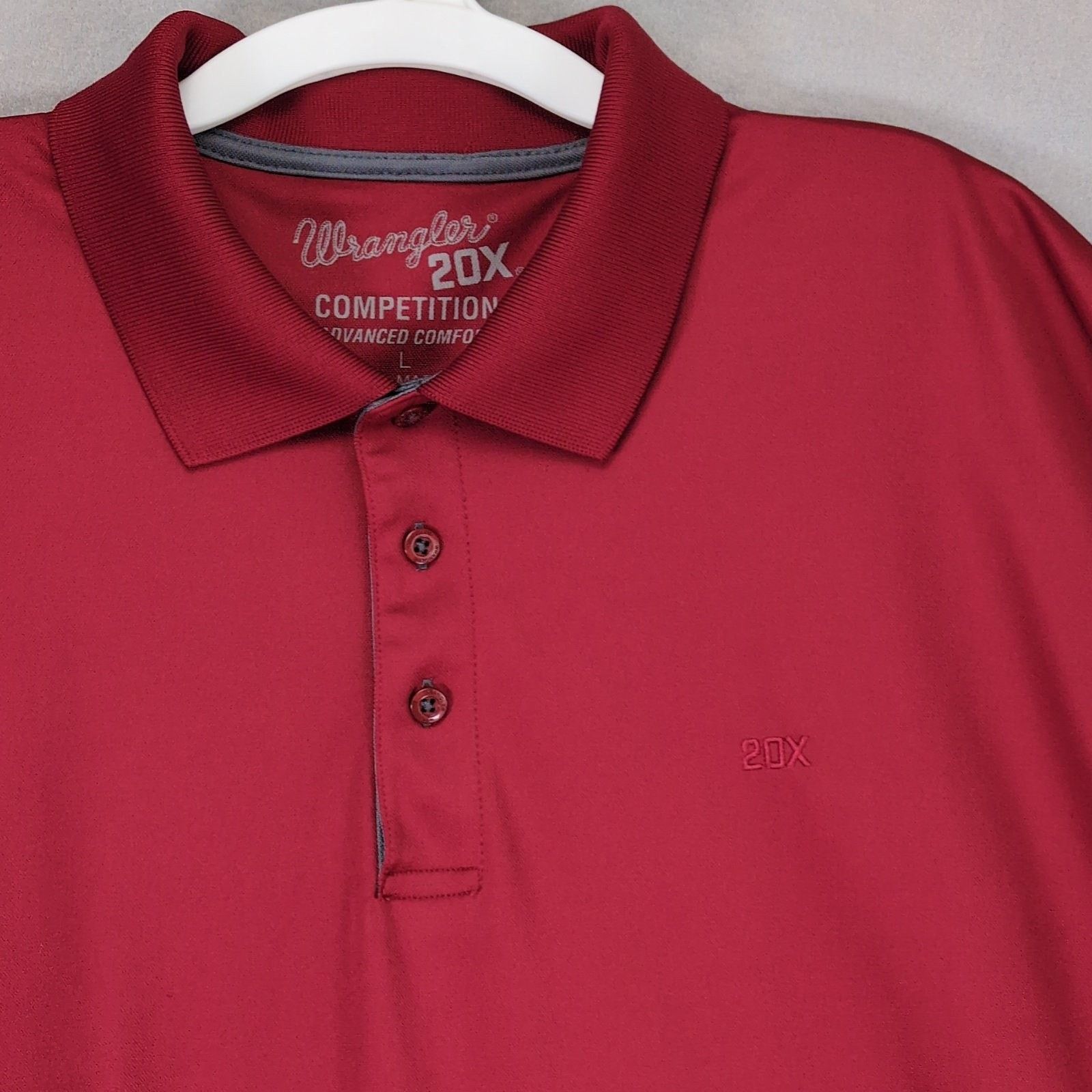 Wrangler Wrangler 20X Competition Men's L Red Polo Shirt Work Western Size US L / EU 52-54 / 3 - 4 Thumbnail