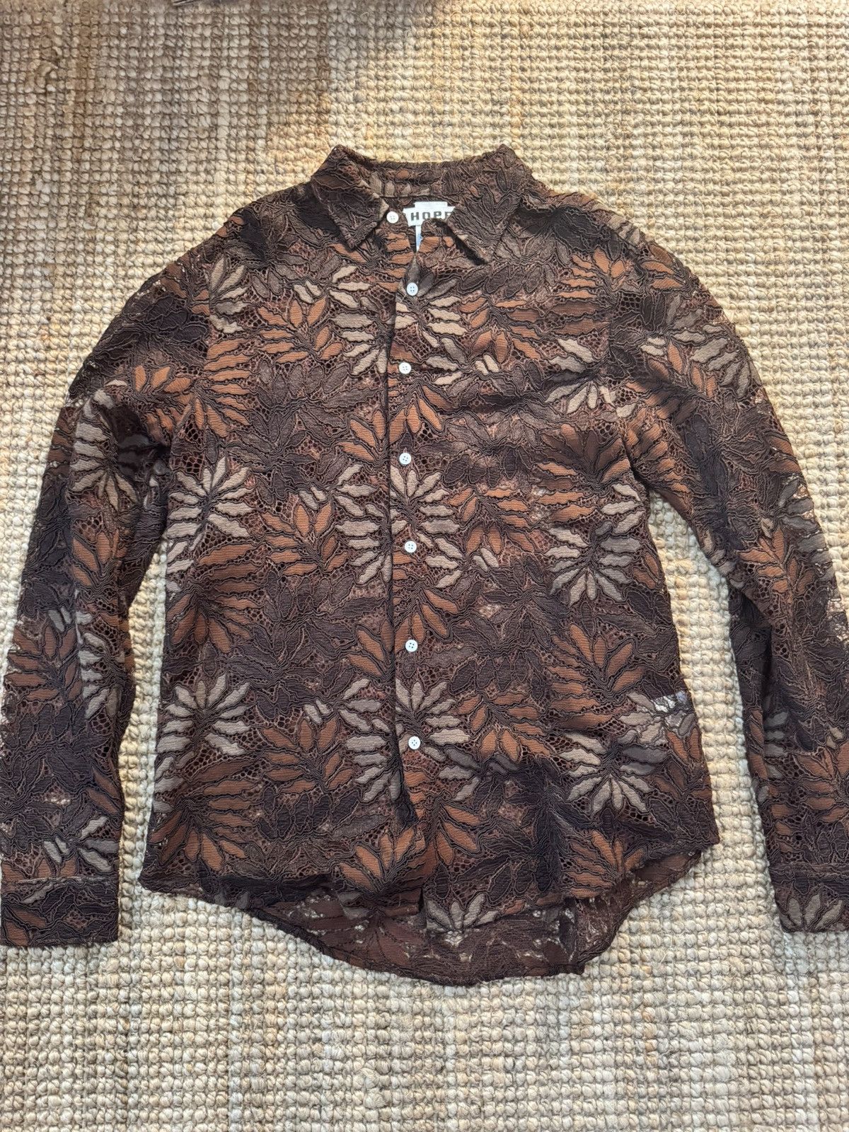 Hope Hope Stockholm brwon air clean lace shirt Size US M / EU 48-50 / 2 - 1 Thumbnail