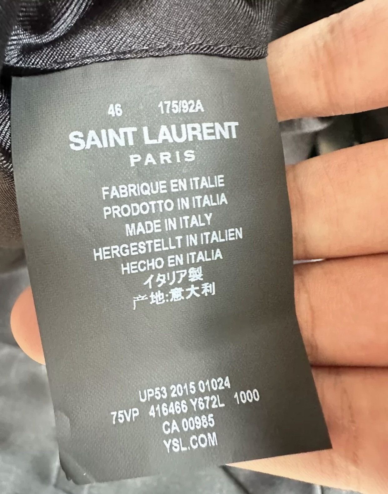 Saint Laurent Paris × Yves Saint Laurent Saint laurent slp Satin Sword Collar Scale Jacket Suit Size 46S - 3 Thumbnail