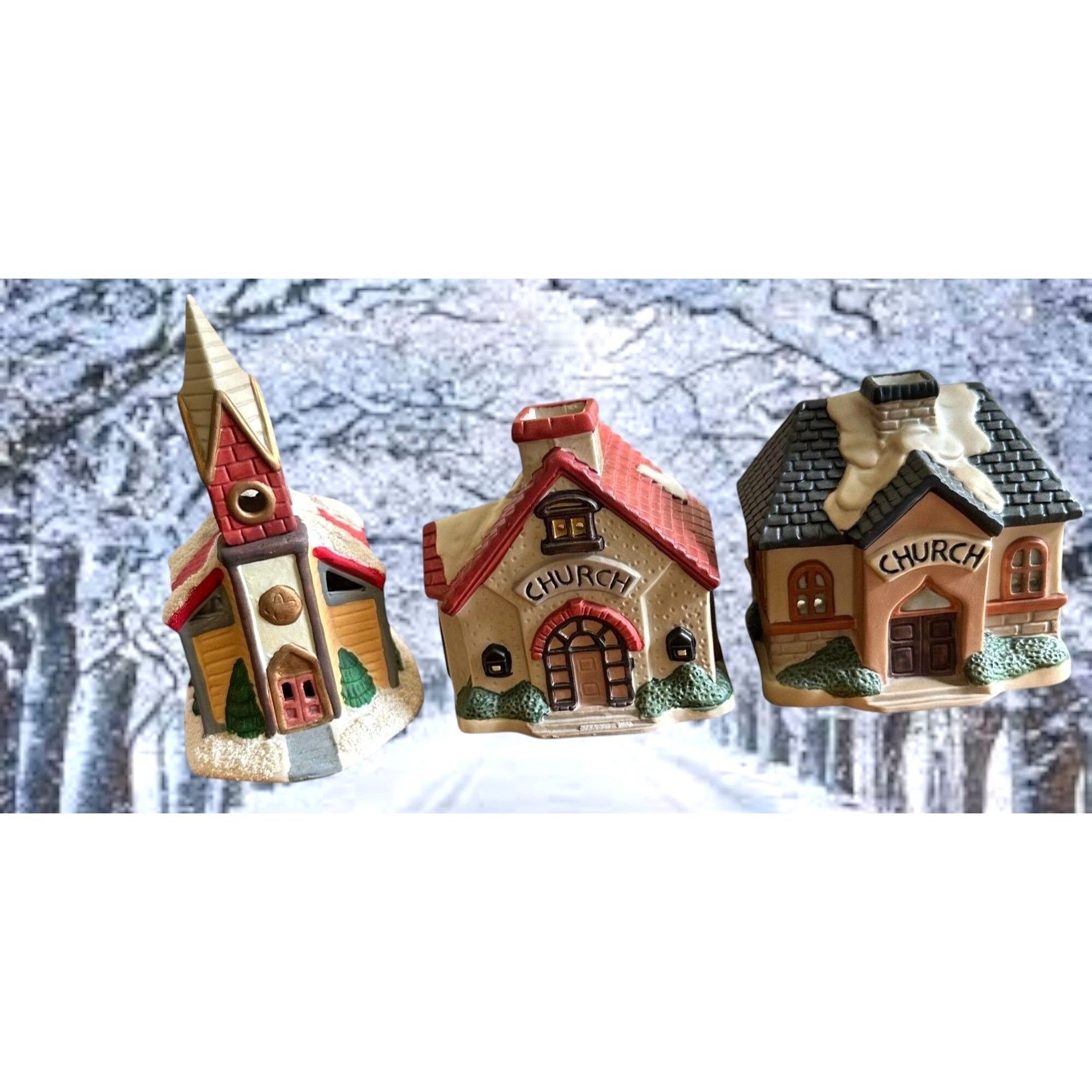 Vintage Vintage Church Tea Light Holder Set of 3 Gift Collection Ste Size ONE SIZE - 2 Thumbnail