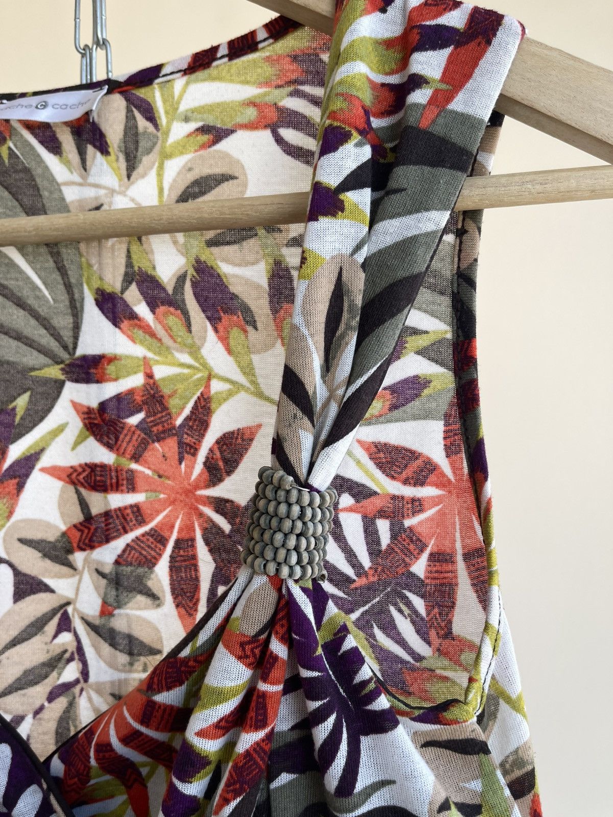 Other Cache Cache V-Neck Tropical Floral Print Mesh Tank Top 2000s Size L / US 10 / IT 46 - 5 Thumbnail